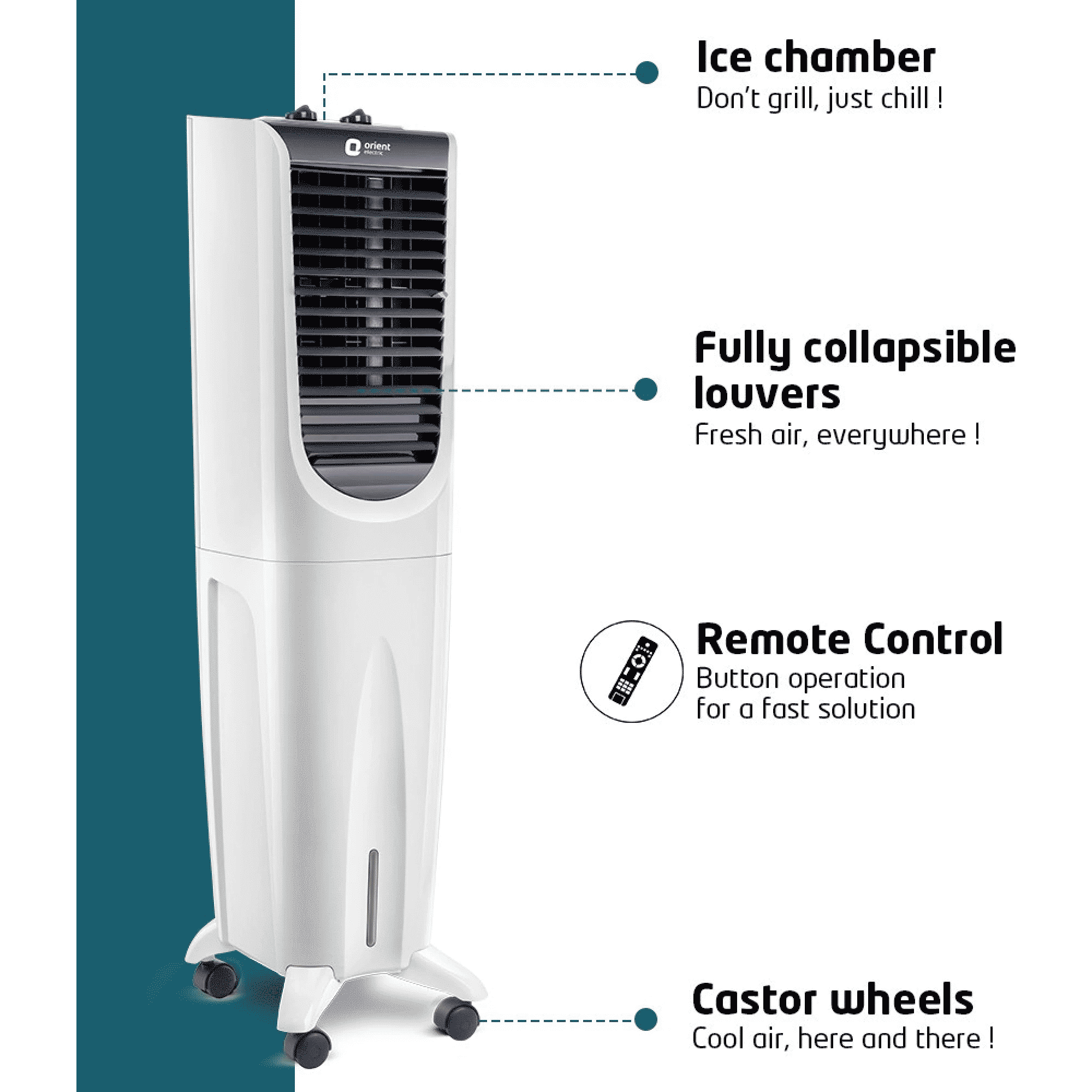 Orient Ultimo 55 Litres Tower Air Cooler (Honeycomb Pads, CT5502HR, White) Orient Ultimo 55 Litres Tower Air Cooler (Honeycomb Pads, CT5502HR, White)_2