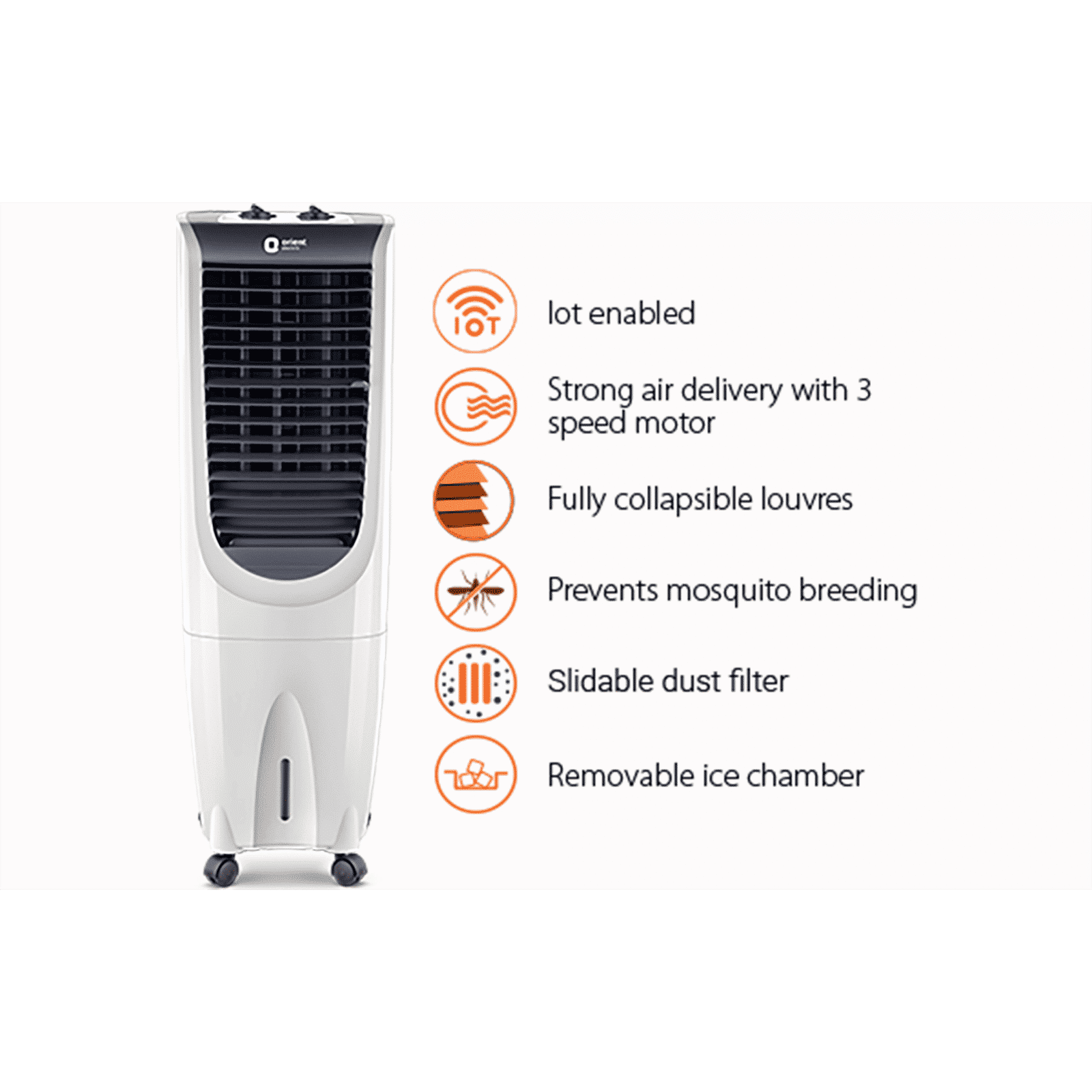 Orient Ultimo 26 Litres Tower Air Cooler with Lot Enabled (Ice Chamber, White)_16