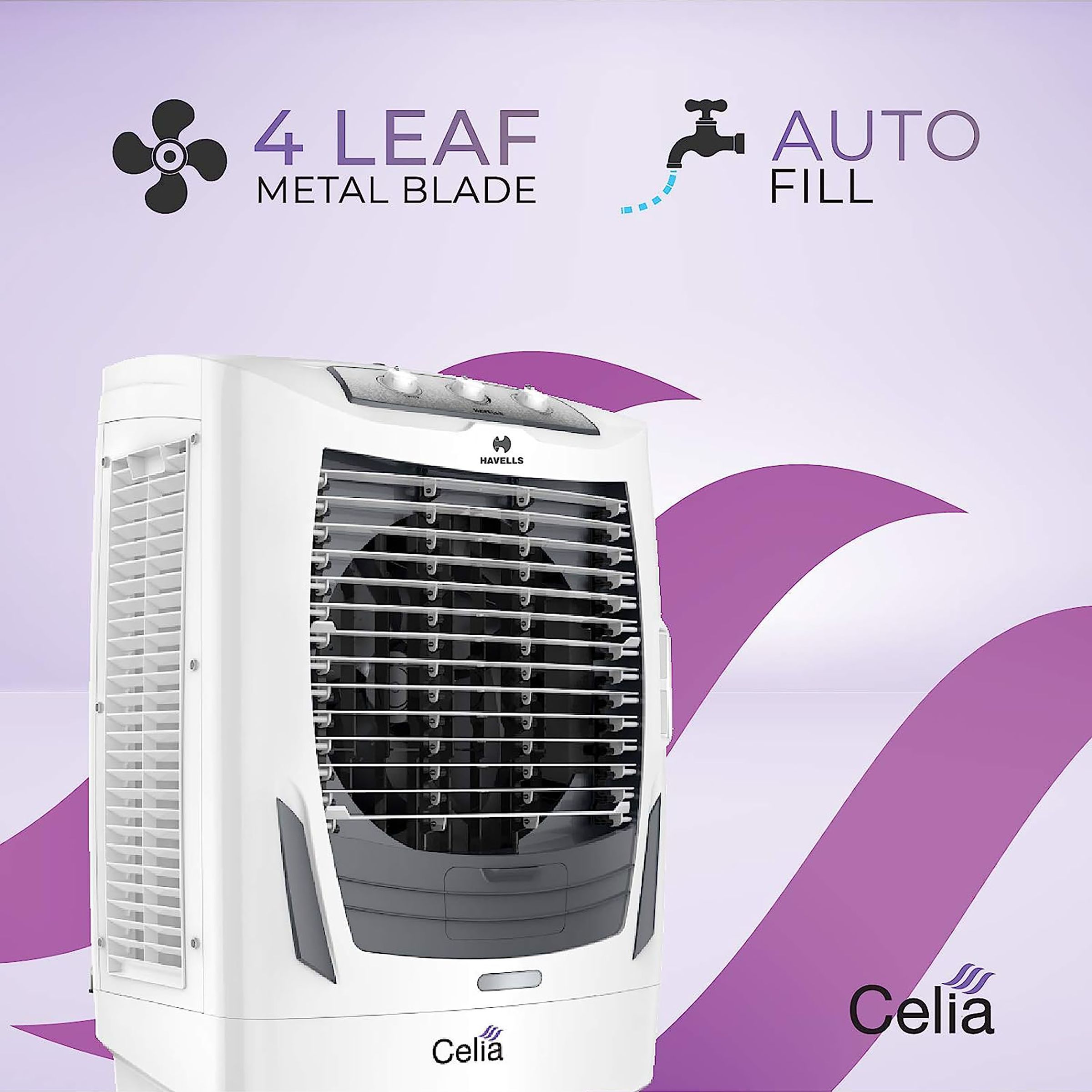 HAVELLS Celia 55 Litres Desert Air Cooler (3 Speed Selection, GHRACAXL220, White and Grey)_5