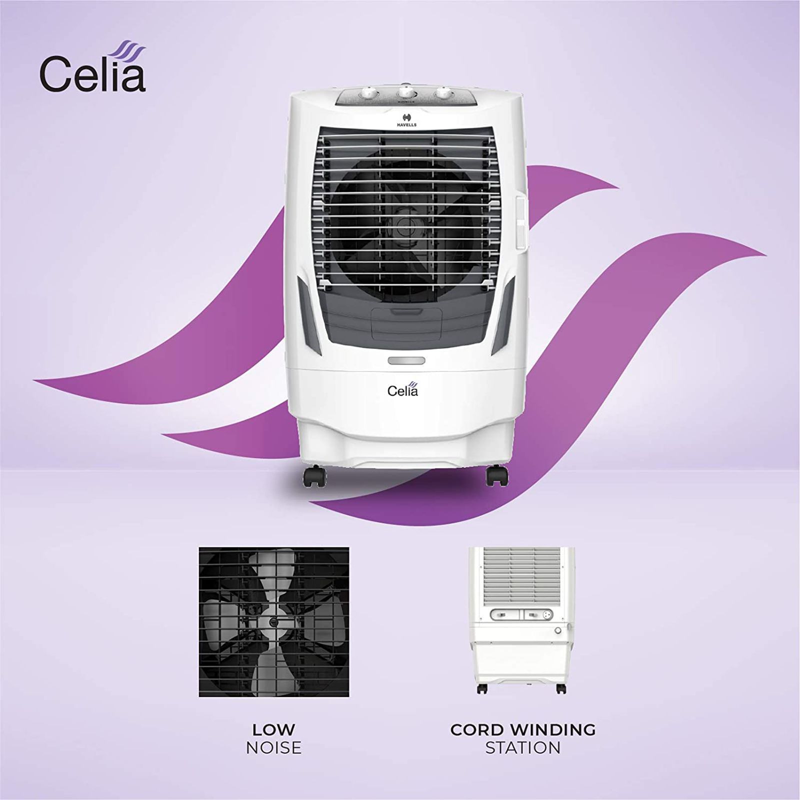 HAVELLS Celia 55 Litres Desert Air Cooler (3 Speed Selection, GHRACAXL220, White and Grey)_8