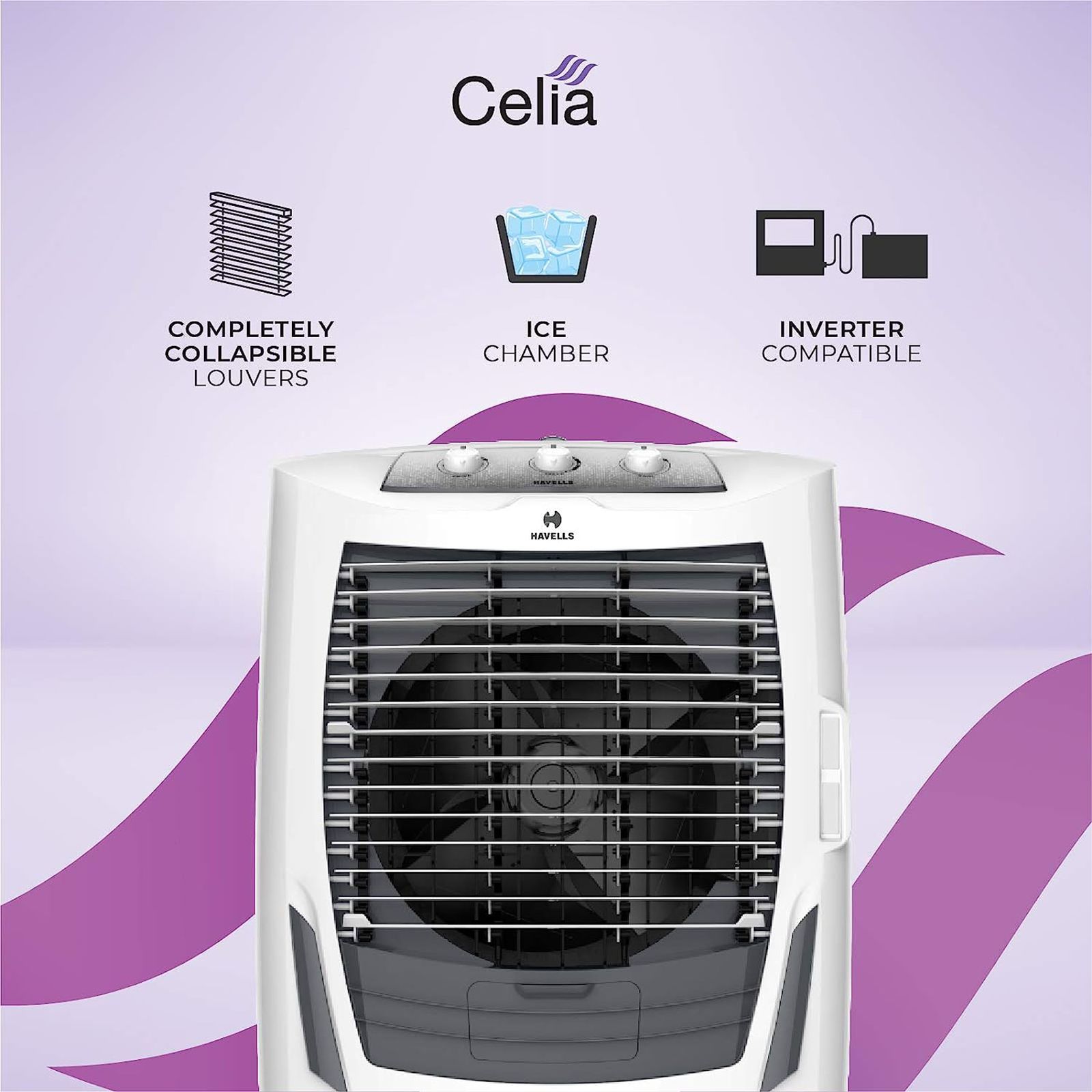 HAVELLS Celia 55 Litres Desert Air Cooler (3 Speed Selection, GHRACAXL220, White and Grey)_4