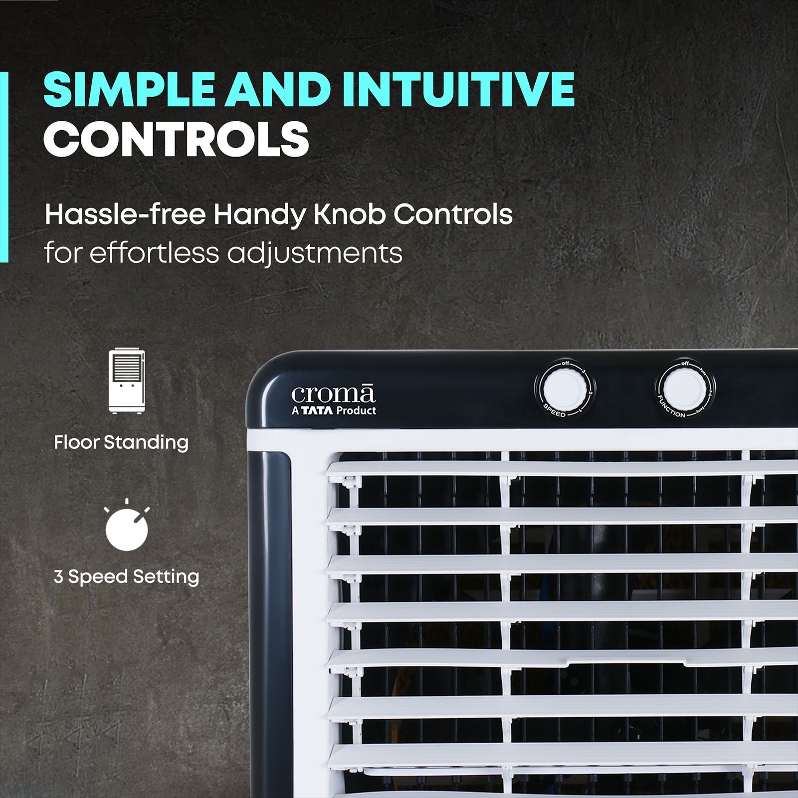 Croma AZ50D 50 Litres Desert Air Cooler with Inverter Compatible (Honey Comb Cooling Pads, White)_16