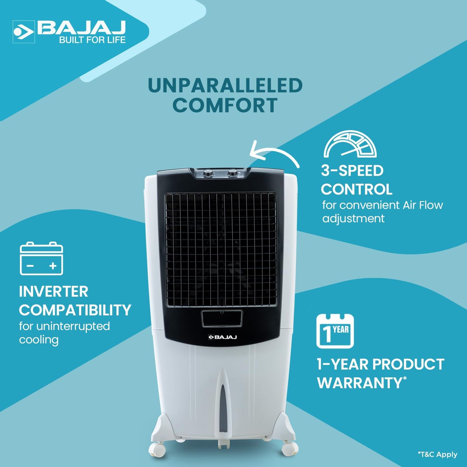 BAJAJ 95 Litres Desert Air Cooler with Turbo Fan Technology (Anti Bacterial Hexacool Master, White)_11