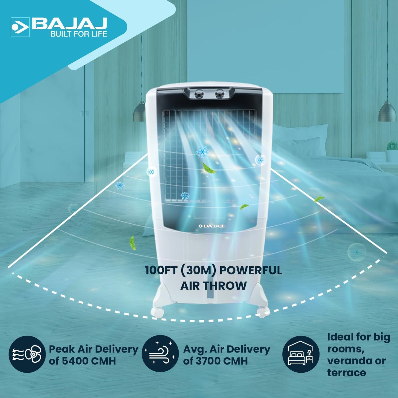 BAJAJ 95 Litres Desert Air Cooler with Turbo Fan Technology (Anti Bacterial Hexacool Master, White)_13