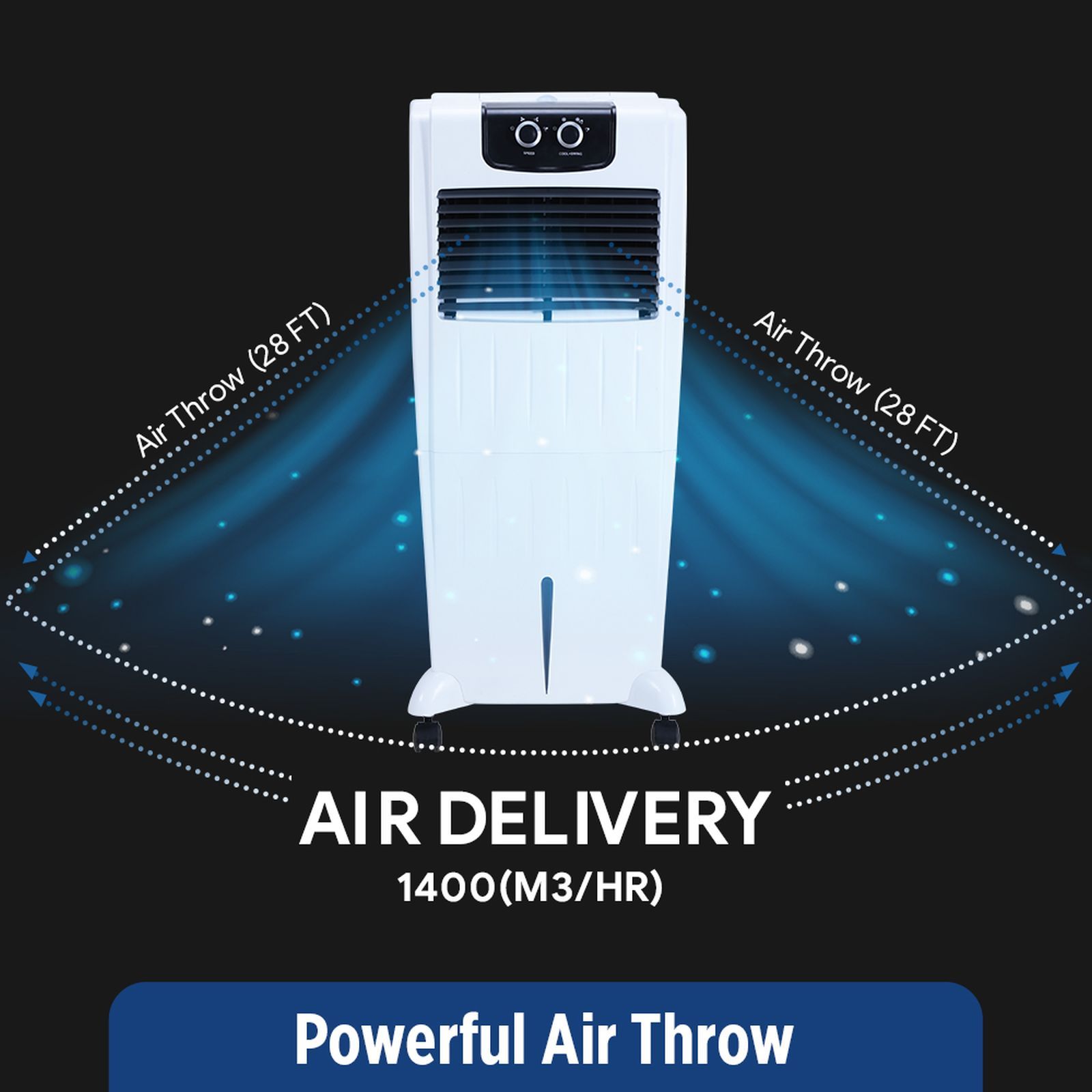 ONIDA Aero 22 Litres Personal Air Cooler with Ice Chamber (Water Level Indicator, White)_17