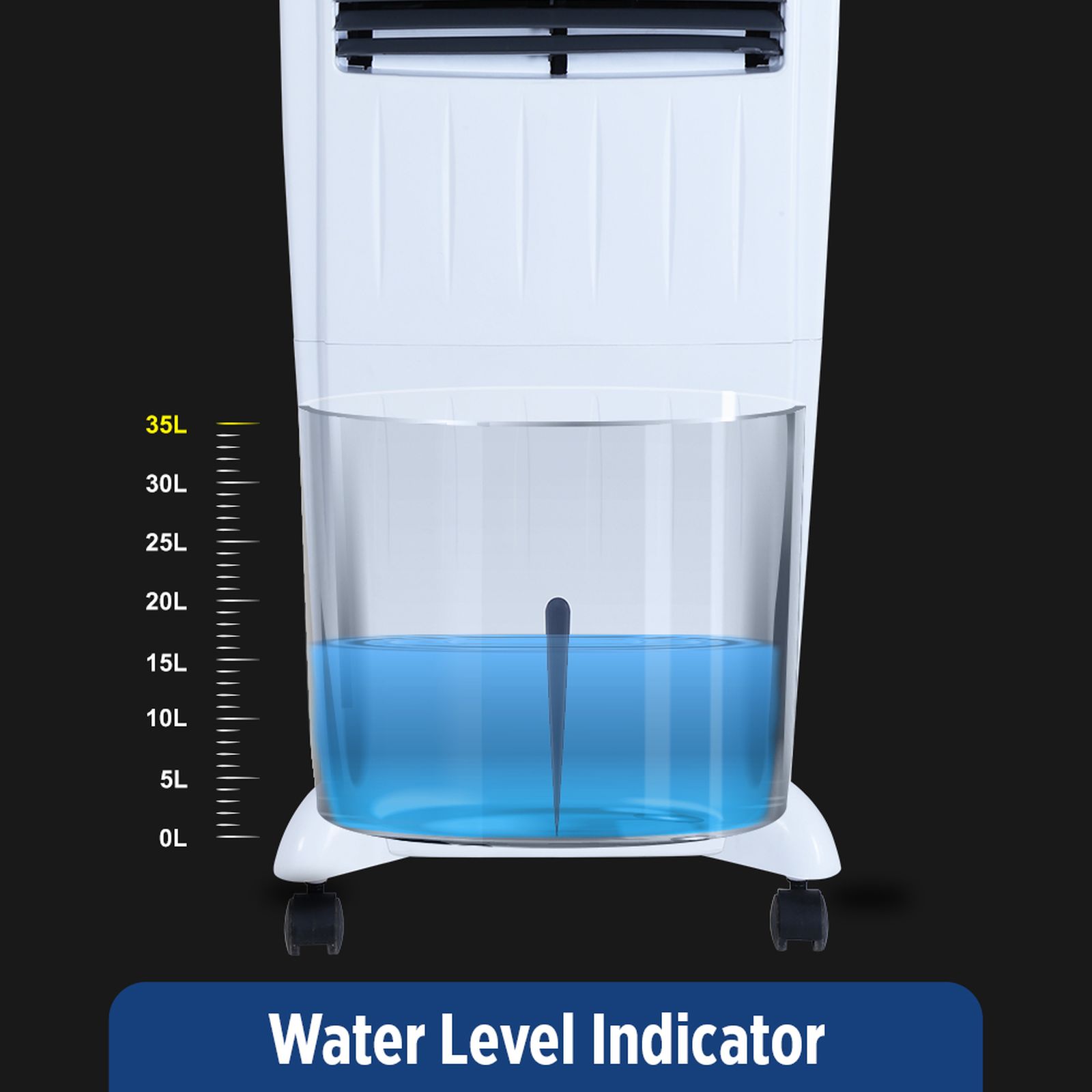 ONIDA Aero 35 Litres Personal Air Cooler with Ice Chamber (Water Level Indicator, White)_13