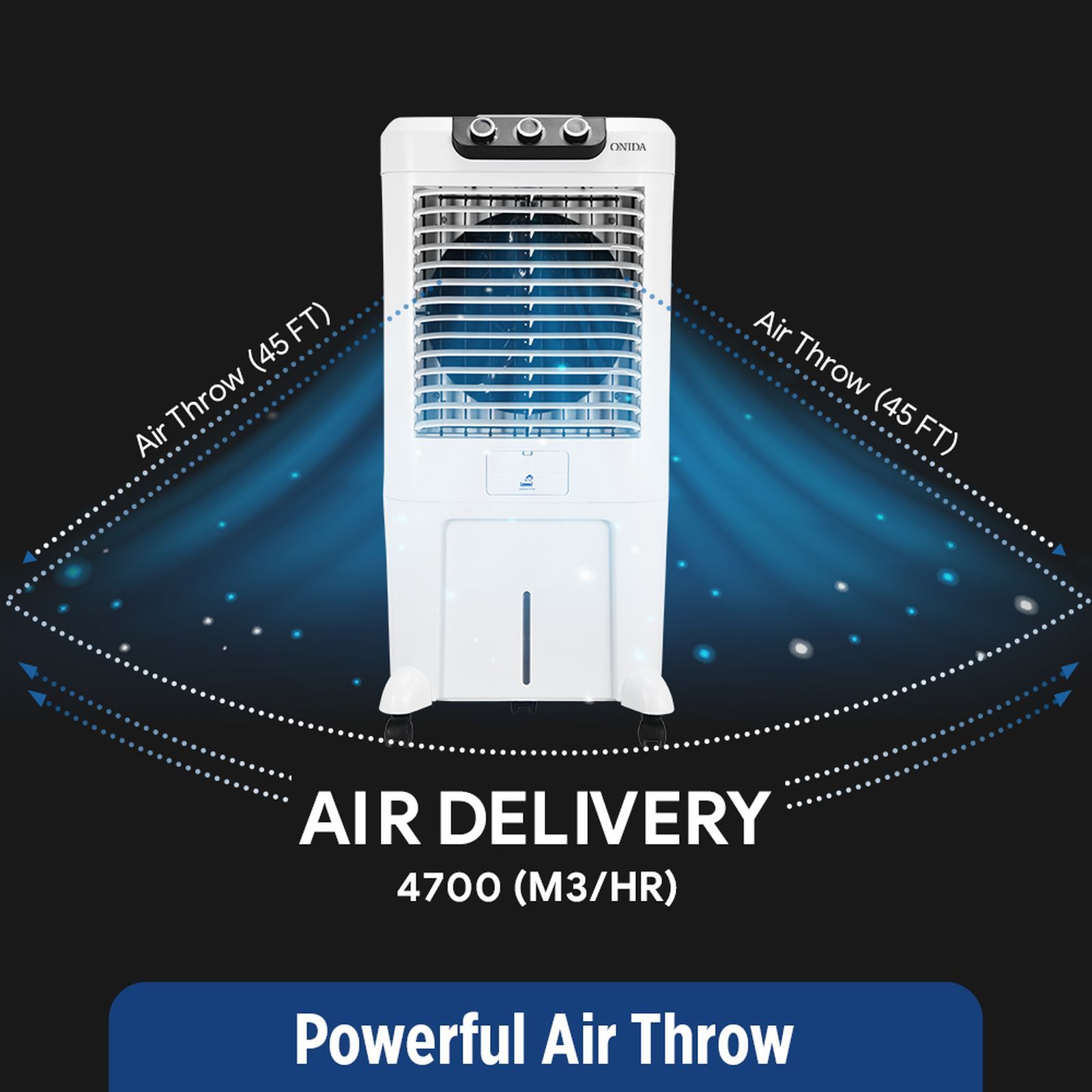 ONIDA Tempest 52 Litres Desert Air Cooler with Ice Chamber (Water Level Indicator, White)_10