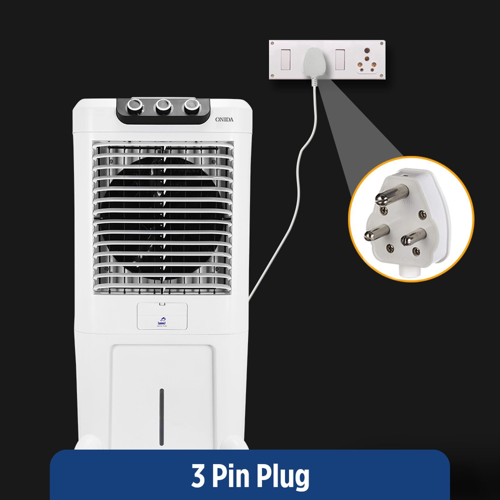 ONIDA Tempest 80 Litres Desert Air Cooler with Ice Chamber (Water Level Indicator, White)_16