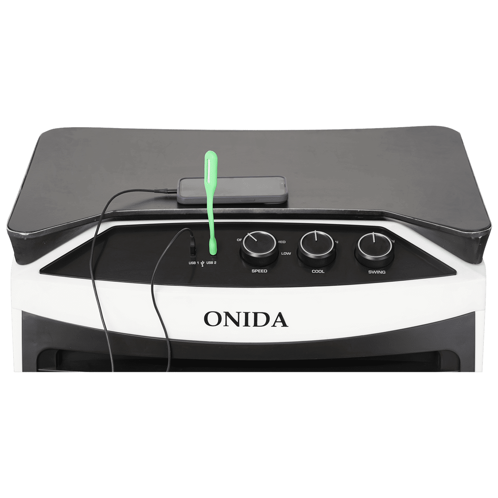 ONIDA Storm 90 Litres Desert Air Cooler with Ice Chamber (Water Level Indicator, White & Black)_6