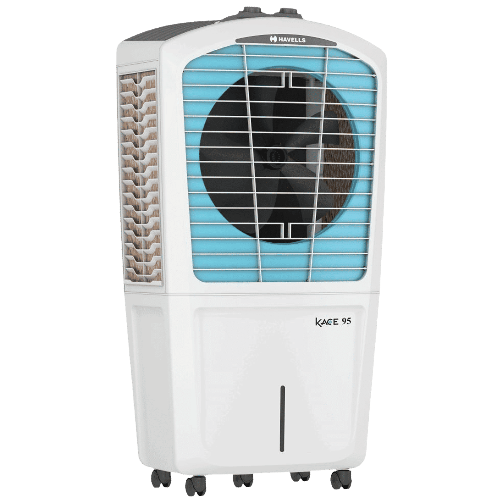 HAVELLS Kace 95 Litres Desert Air Cooler with Inverter Compatible (3 Side Chill Drip Technology, White & Blue)_8