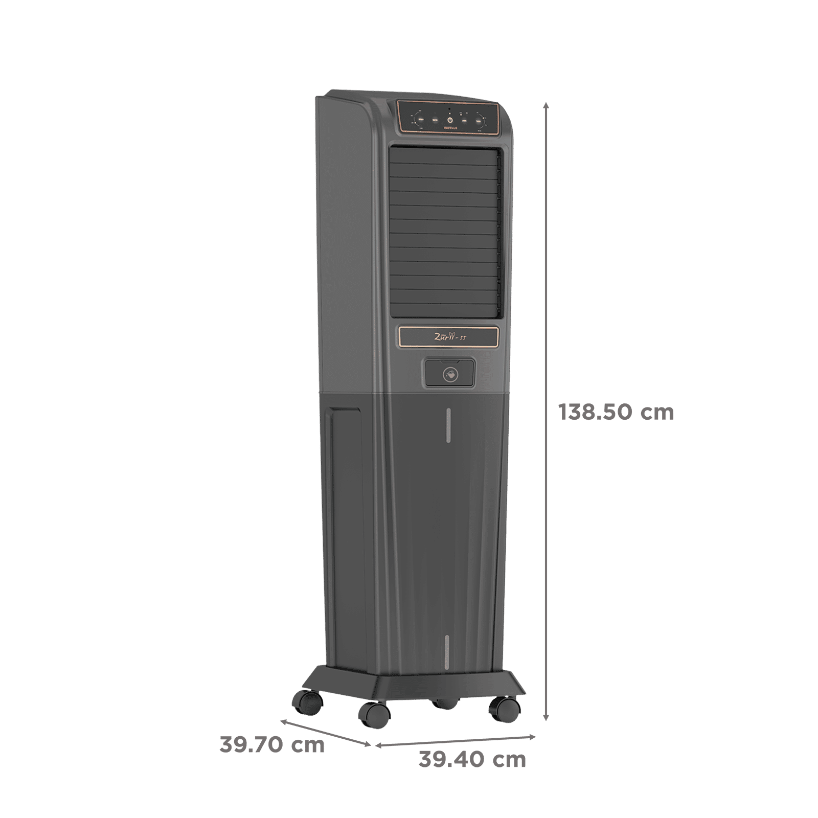 HAVELLS Zurii 55 Litres Tower Air Cooler with Inverter Compatible (Ionizer Air Cleaning Technology, Black & Grey)_2