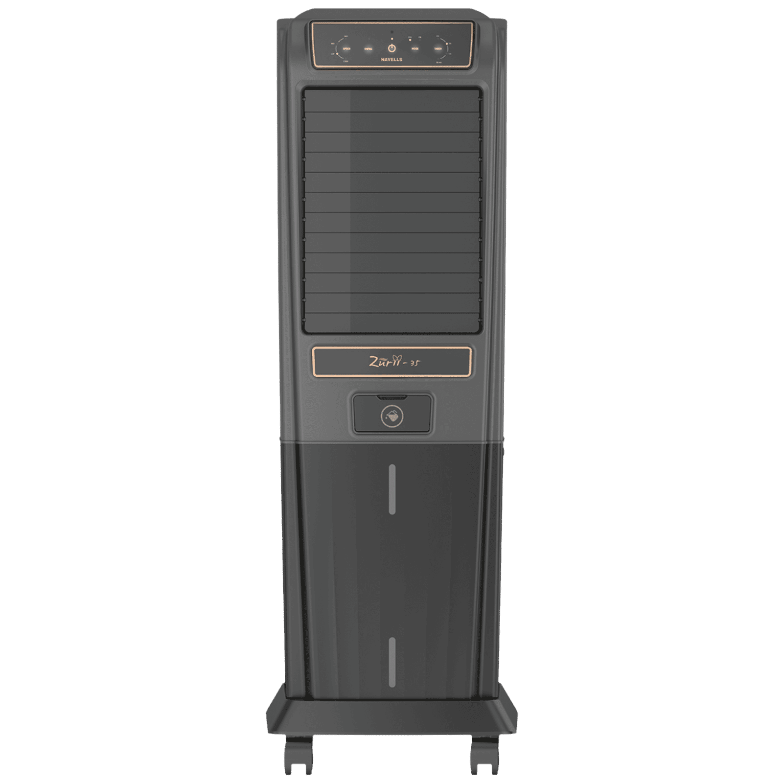 HAVELLS Zurii 35 Litres Tower Air Cooler with Inverter Compatible (Ionizer Air Cleaning Technology, Black & Grey)_1