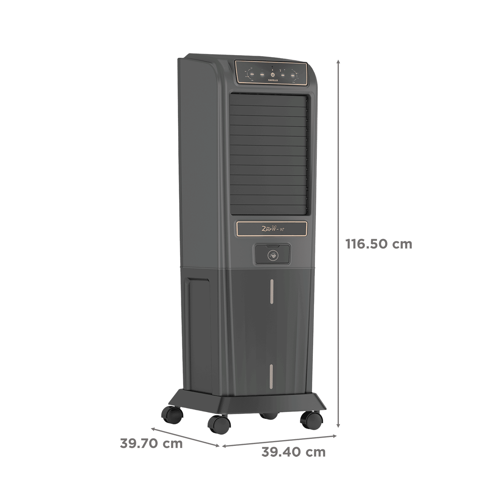 HAVELLS Zurii 35 Litres Tower Air Cooler with Inverter Compatible (Ionizer Air Cleaning Technology, Black & Grey)_2
