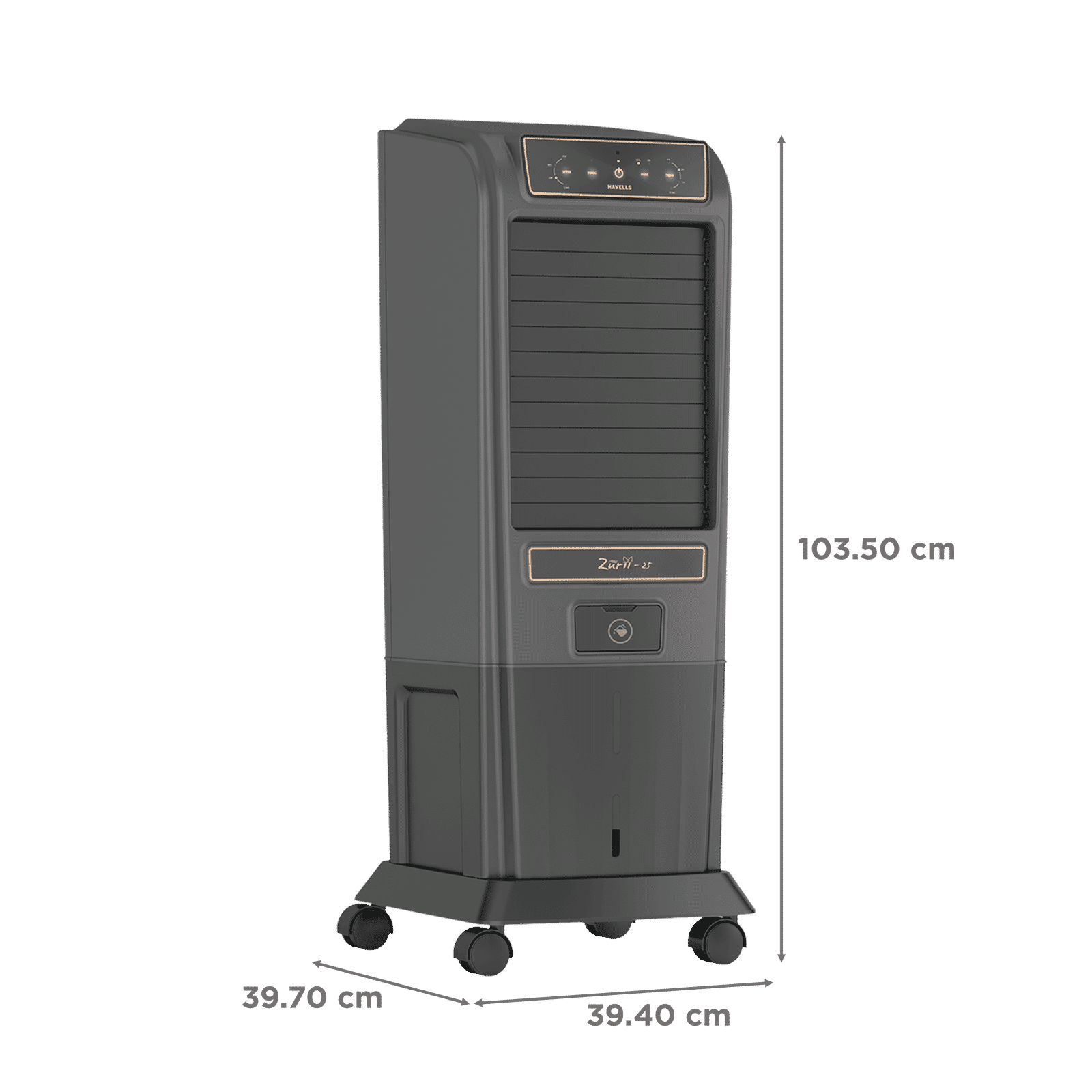 HAVELLS Zurii 25 Litres Tower Air Cooler with Inverter Compatible (Ionizer Air Cleaning Technology, Black & Grey)_2