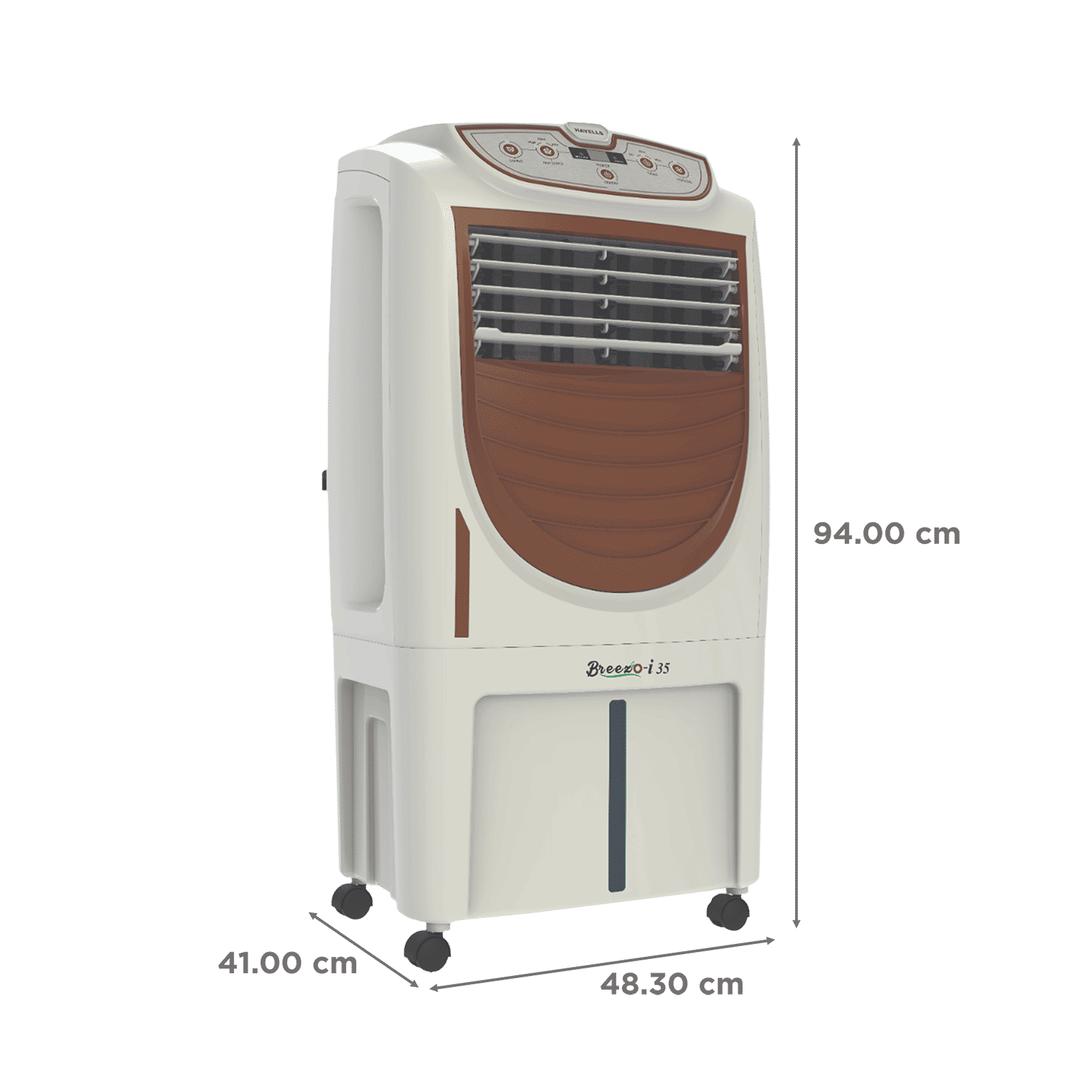 HAVELLS Breezo-i 35 Litres Personal Air Cooler with Remote & Electronic Panel (Breatheezee Technology, White & Brown) HAVELLS Breezo-i 35 Litres Personal Air Cooler with Remote & Electronic Panel (Breatheezee Technology, White & Brown)_2