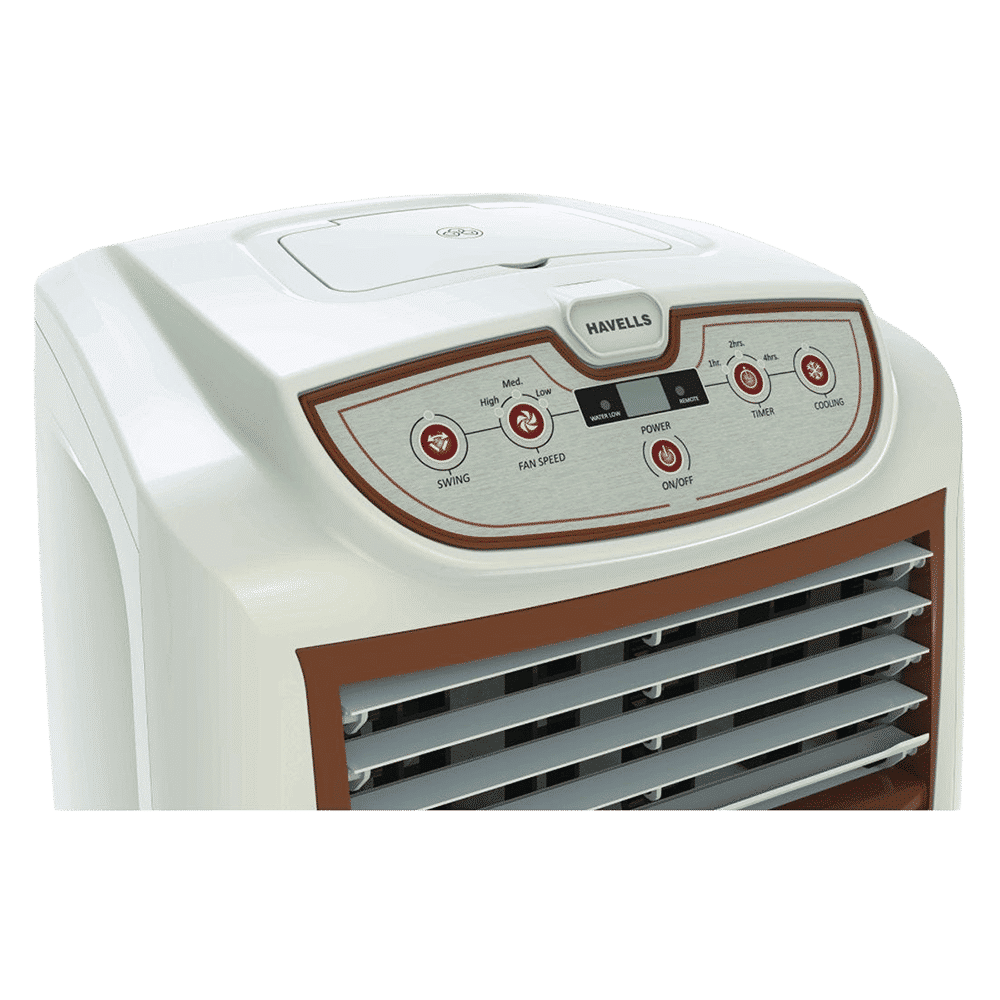 HAVELLS Breezo-i 35 Litres Personal Air Cooler with Remote & Electronic Panel (Breatheezee Technology, White & Brown) HAVELLS Breezo-i 35 Litres Personal Air Cooler with Remote & Electronic Panel (Breatheezee Technology, White & Brown)_5