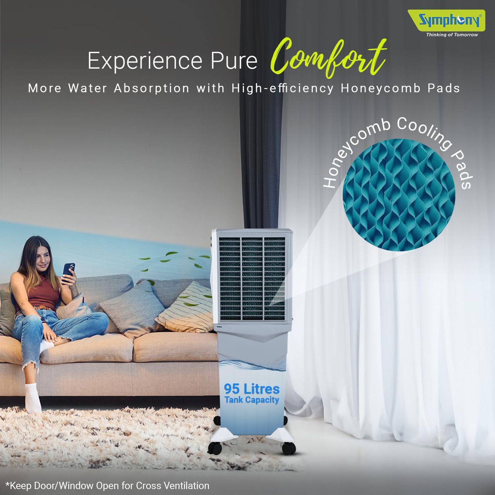 Symphony Jumbo 95XL+ 95 Litres Desert Air Cooler with CFD Technology (Whisper-Quiet Operation, White) Symphony Jumbo 95XL+ 95 Litres Desert Air Cooler with CFD Technology (Whisper-Quiet Operation, White)_7