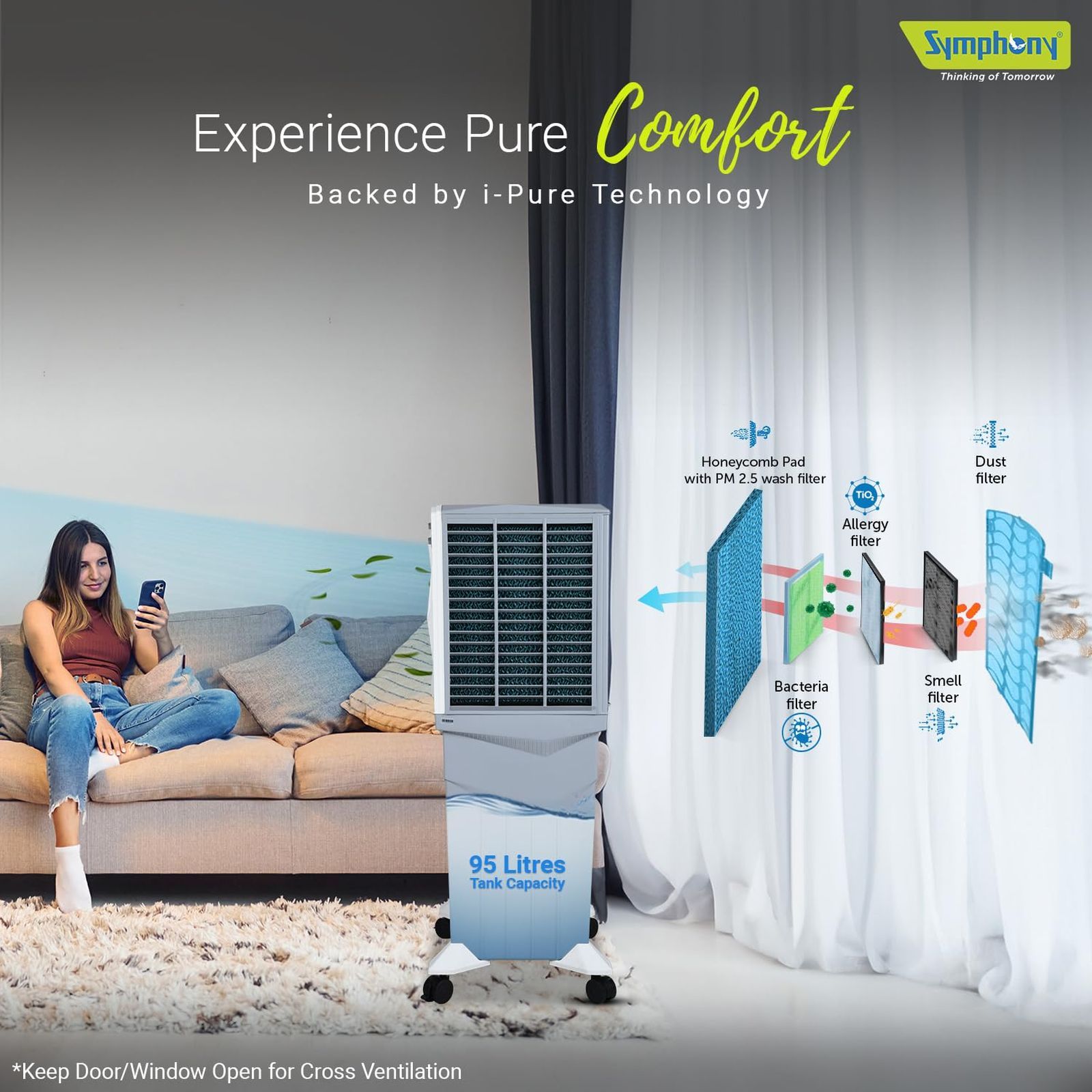 Symphony Jumbo 95XL+ 95 Litres Desert Air Cooler with CFD Technology (Whisper-Quiet Operation, White) Symphony Jumbo 95XL+ 95 Litres Desert Air Cooler with CFD Technology (Whisper-Quiet Operation, White)_10