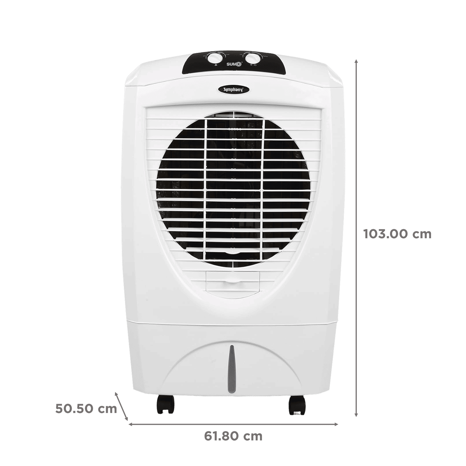 Symphony Sumo 45 Litres Desert Air Cooler with 360 Degree Castor Wheels (Cool Flow Dispenser, White)_2