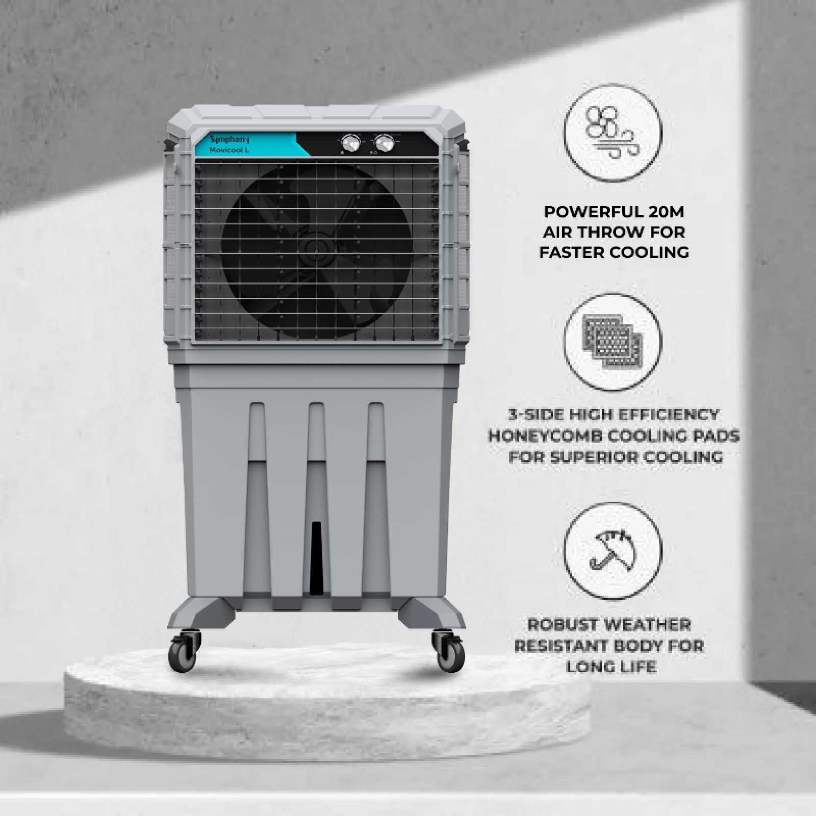 Symphony Movicool L 200i 200 Litres Commercial Air Cooler with Multi-Function Remote (Dust Filter, Grey) Symphony Movicool L 200i 200 Litres Commercial Air Cooler with Multi-Function Remote (Dust Filter, Grey)_11