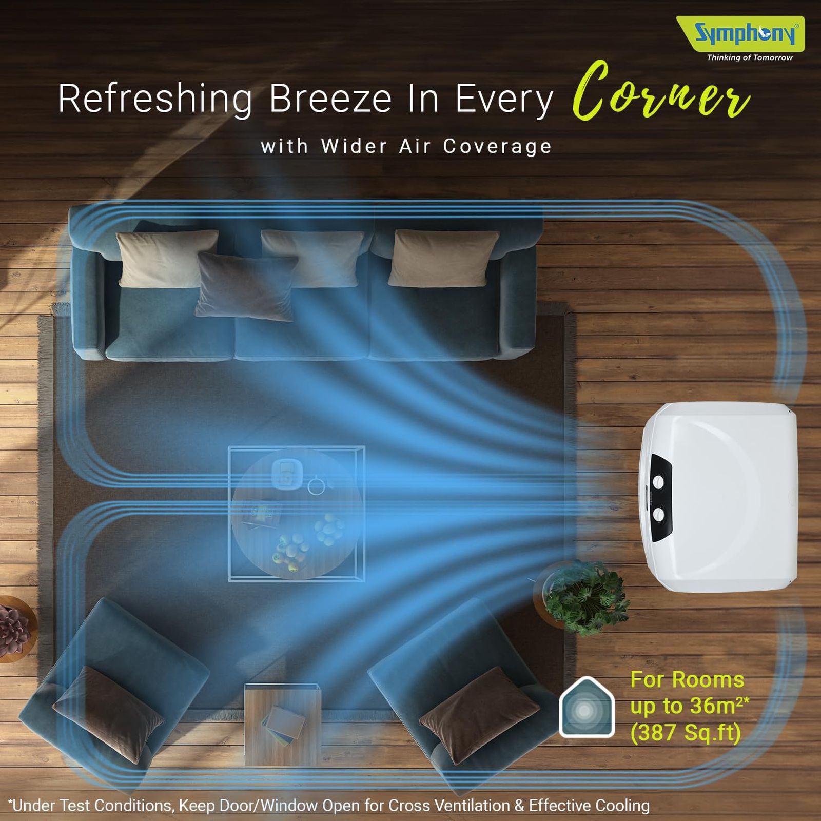 Symphony Siesta 95 XL 95 Litres Desert Air Cooler with i-Pure Technology (Cool Flow Dispenser, White) Symphony Siesta 95 XL 95 Litres Desert Air Cooler with i-Pure Technology (Cool Flow Dispenser, White)_11