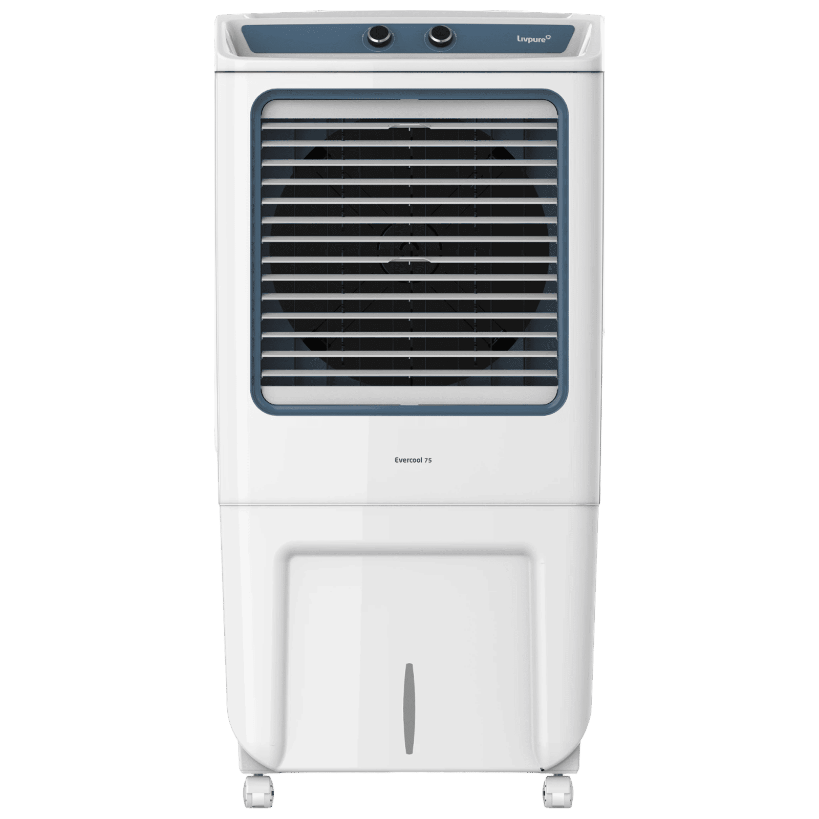 Livpure Evercool 75 Litres Desert Air Cooler with Inverter Compatible (Multi Directional Wheels, White & Blue)_1