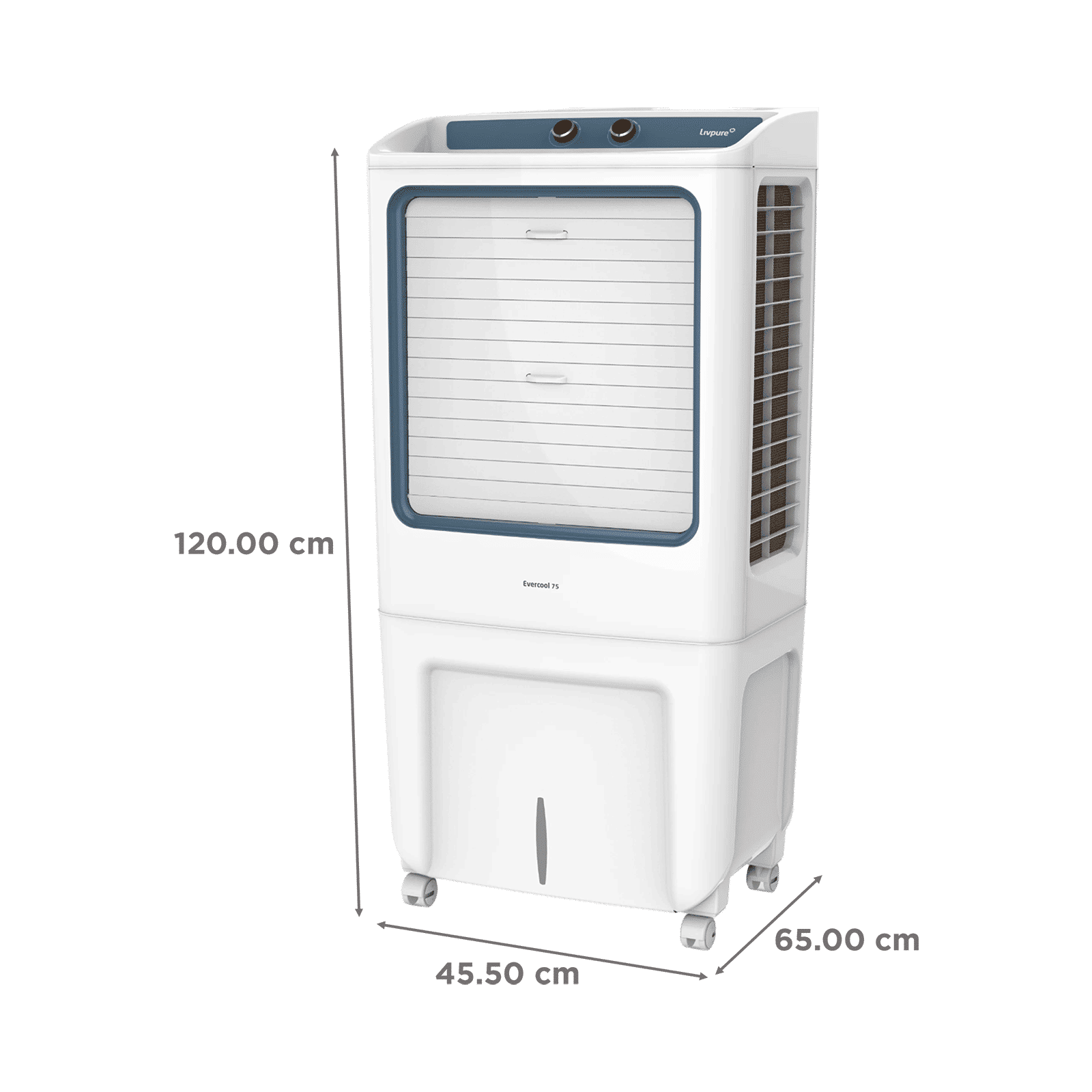 Livpure Evercool 75 Litres Desert Air Cooler with Inverter Compatible (Multi Directional Wheels, White & Blue)_2