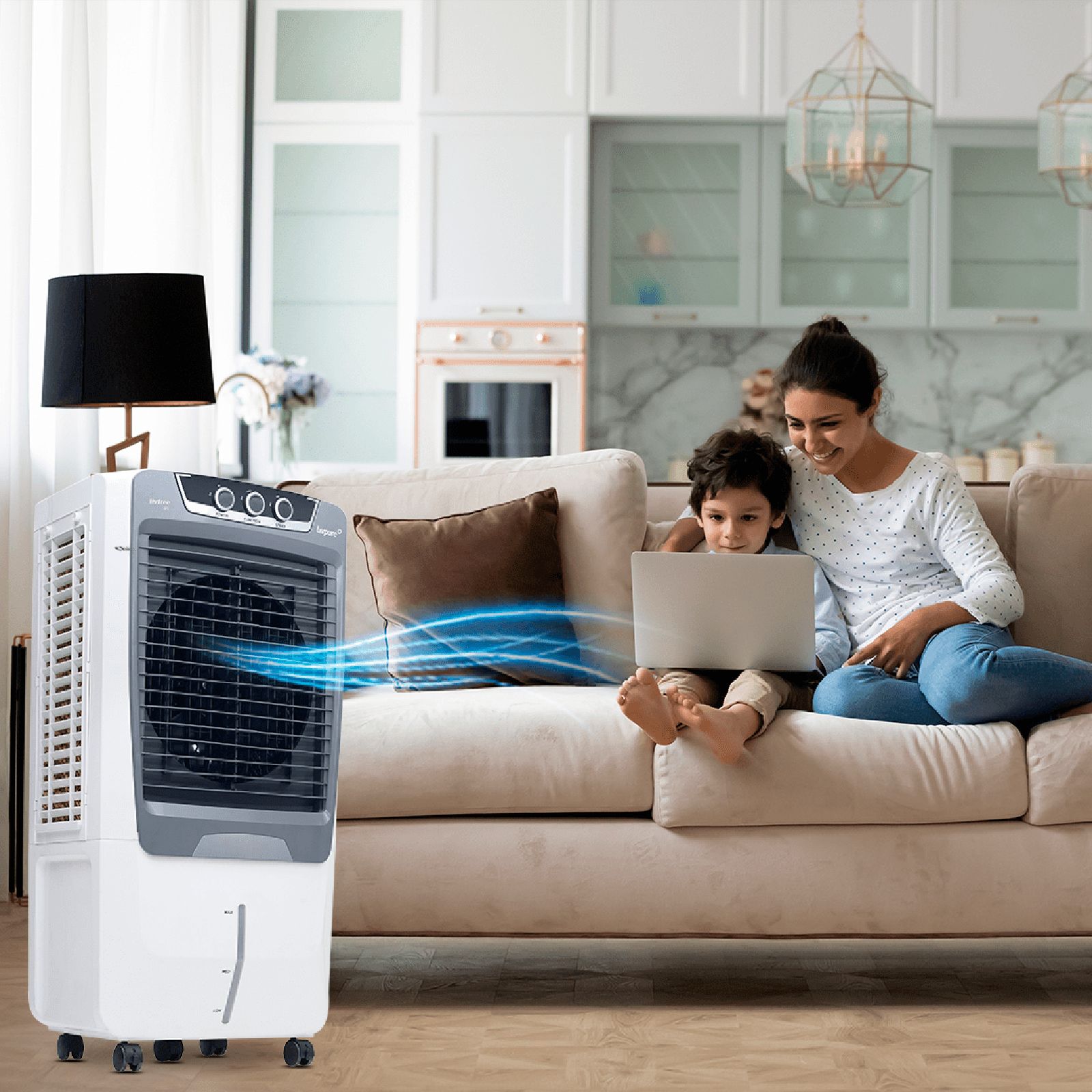 Livpure Livfree 85 Litres Desert Air Cooler with Inverter Compatible (Thermal Overload Protection, White & Grey)_8