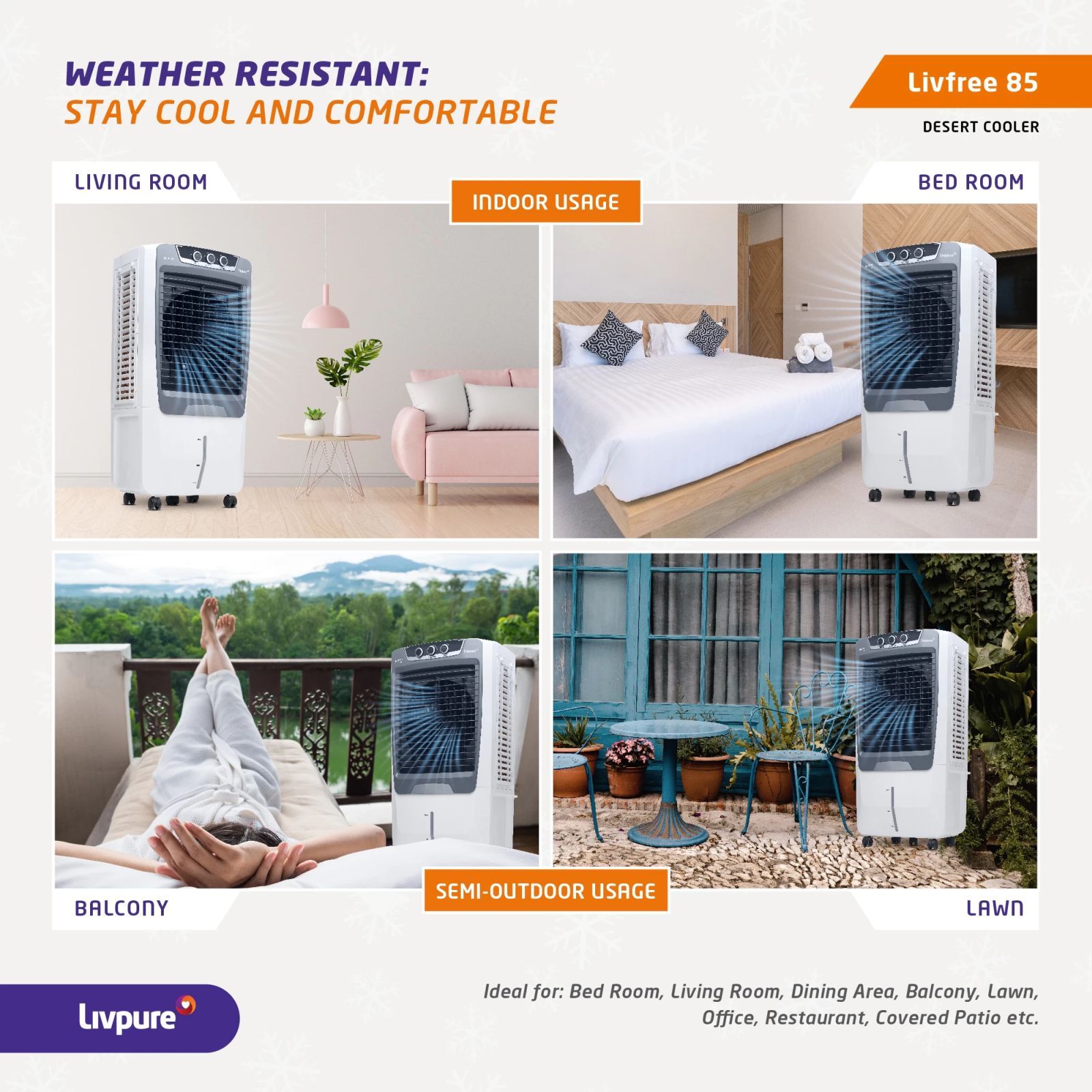 Livpure Livfree 85 Litres Desert Air Cooler with Inverter Compatible (Thermal Overload Protection, White & Grey)_14
