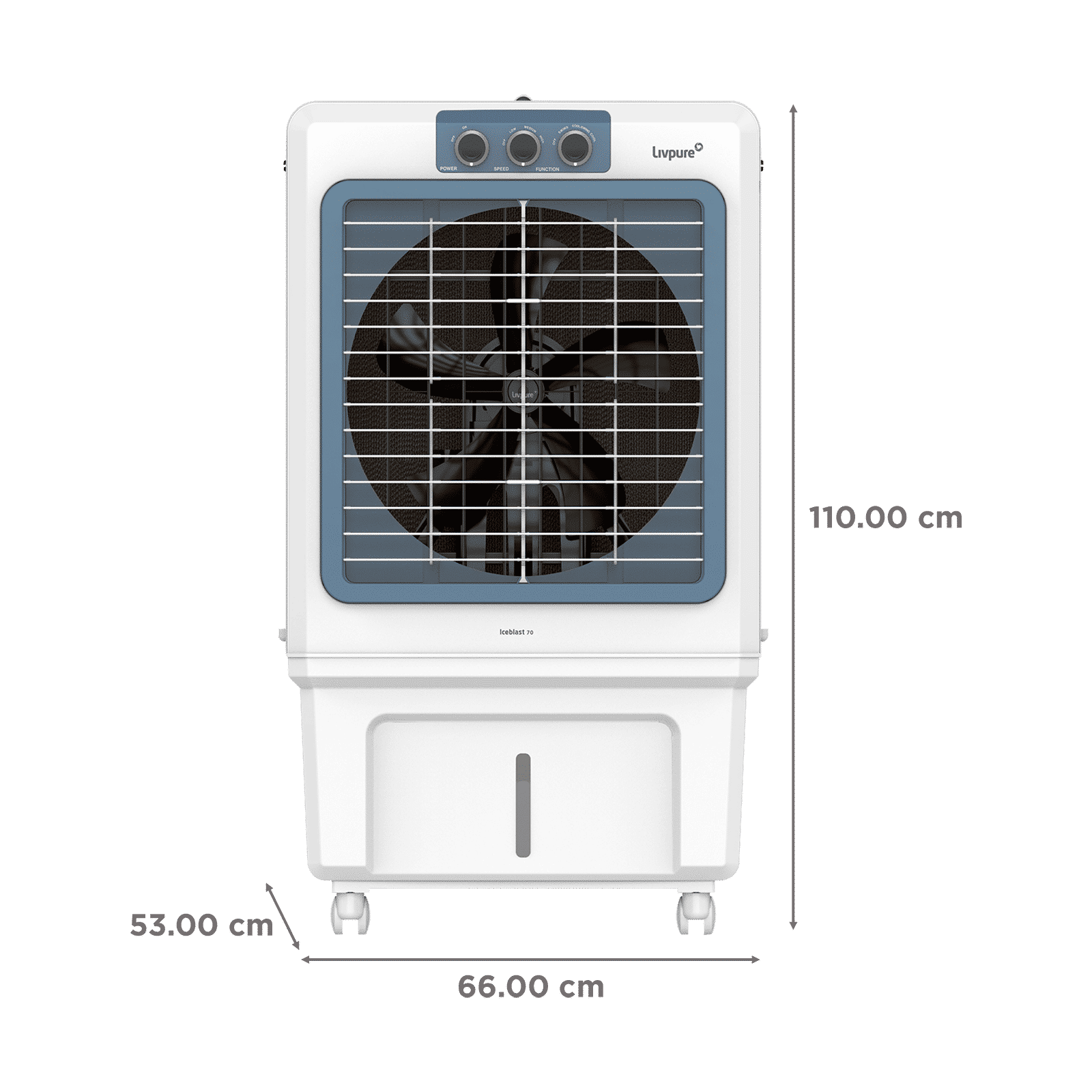 Livpure Iceblast 70 Litres Desert Air Cooler with Ice Chamber (Thermal Overload Protection, White and Blue)_2