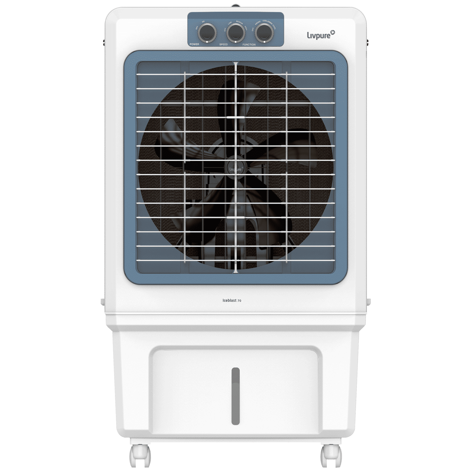Livpure Iceblast 70 Litres Desert Air Cooler with Ice Chamber (Thermal Overload Protection, White and Blue)_1
