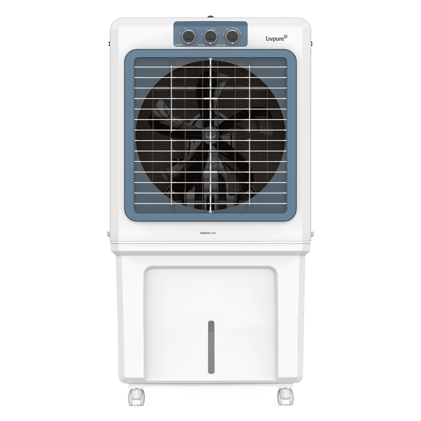 Livpure Ice Blast 115 Litres Desert Air Cooler with Temperature Overload Protection (Inverter Compatible, White & Blue)_1