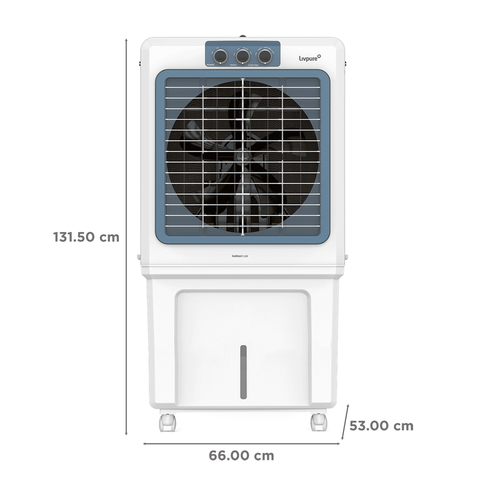 Livpure Ice Blast 115 Litres Desert Air Cooler with Temperature Overload Protection (Inverter Compatible, White & Blue)_2