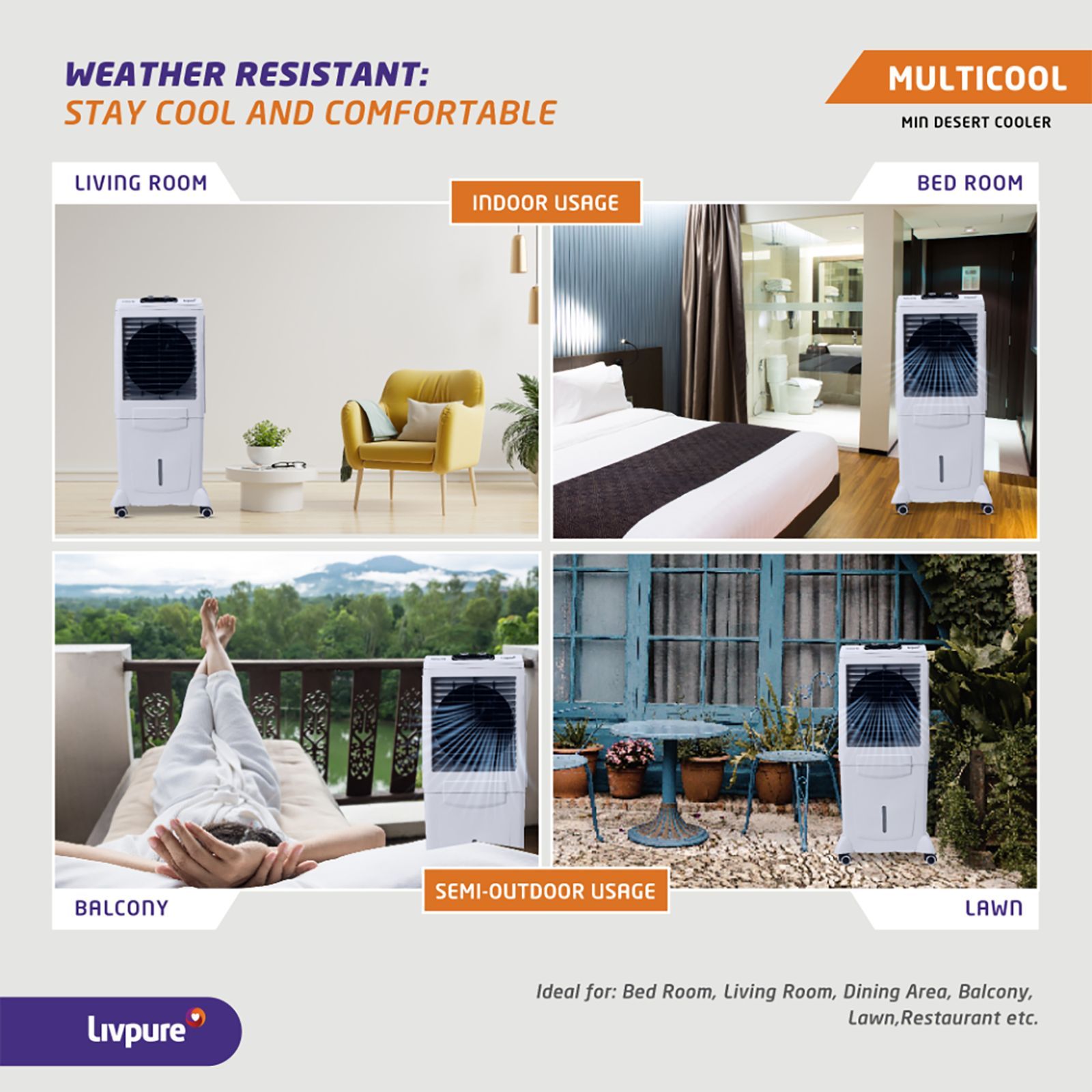 Livpure Multicool 60 Litres Mini Desert Air Cooler with Inverter Compatible (Thermal Overload Protection, White & Grey)_10