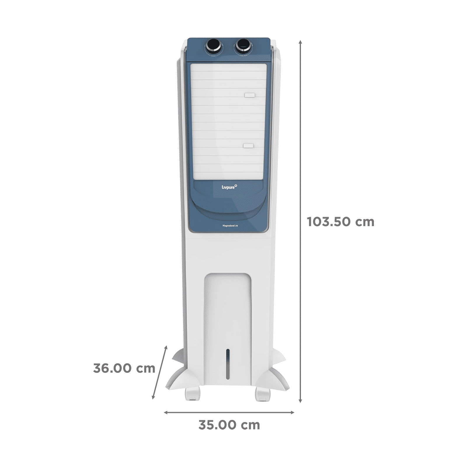 Livpure Magnakool 28 Litres Tower Air Cooler with Thermal Overload Protection (Anti Bacterial Honeycomb Pad, White & Blue)_2