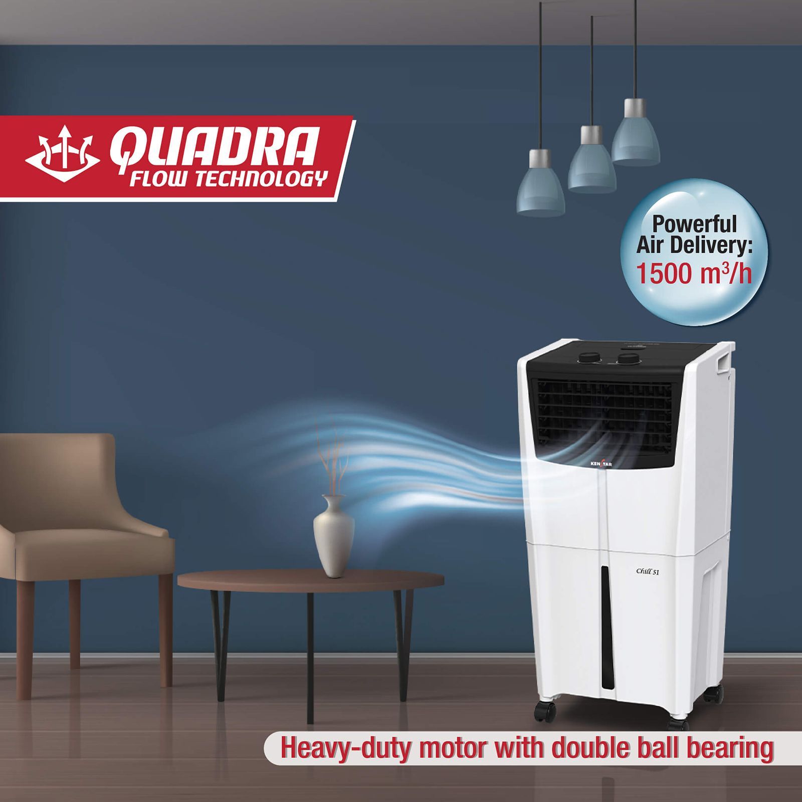 KENSTAR CHILL HC 51 Litres Personal Air Cooler with Quadraflow Technology (Inverter Compatible, Black & White) KENSTAR CHILL HC 51 Litres Personal Air Cooler with Quadraflow Technology (Inverter Compatible, Black & White)_11