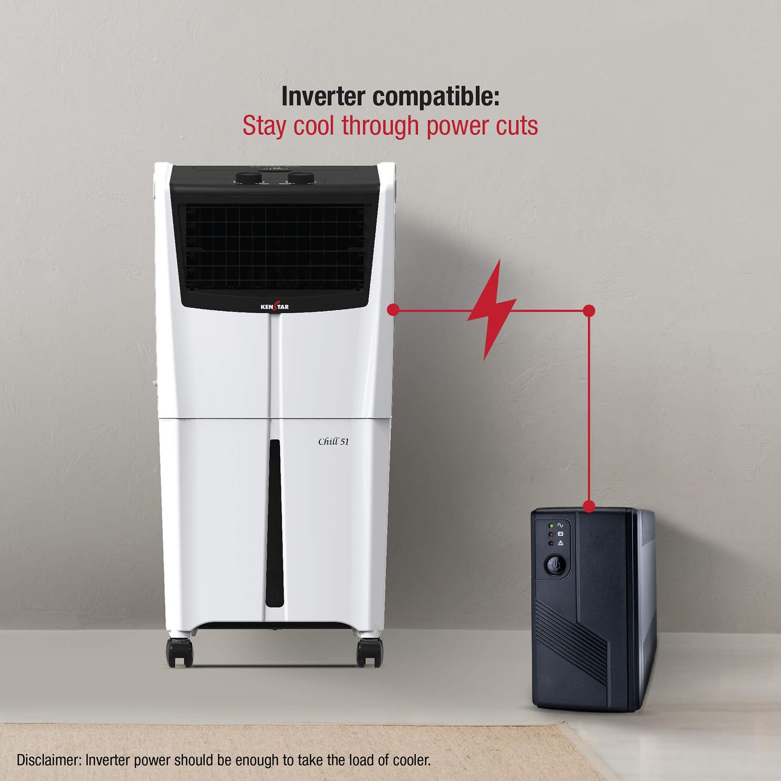 KENSTAR CHILL HC 51 Litres Personal Air Cooler with Quadraflow Technology (Inverter Compatible, Black & White) KENSTAR CHILL HC 51 Litres Personal Air Cooler with Quadraflow Technology (Inverter Compatible, Black & White)_15