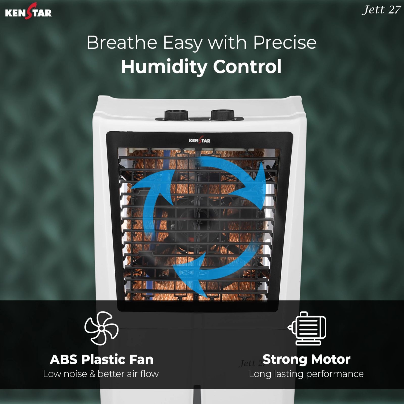 KENSTAR JETT HC 27 Litres Personal Air Cooler with Inverter Compatible (Ice Chamber, White & Black)_11