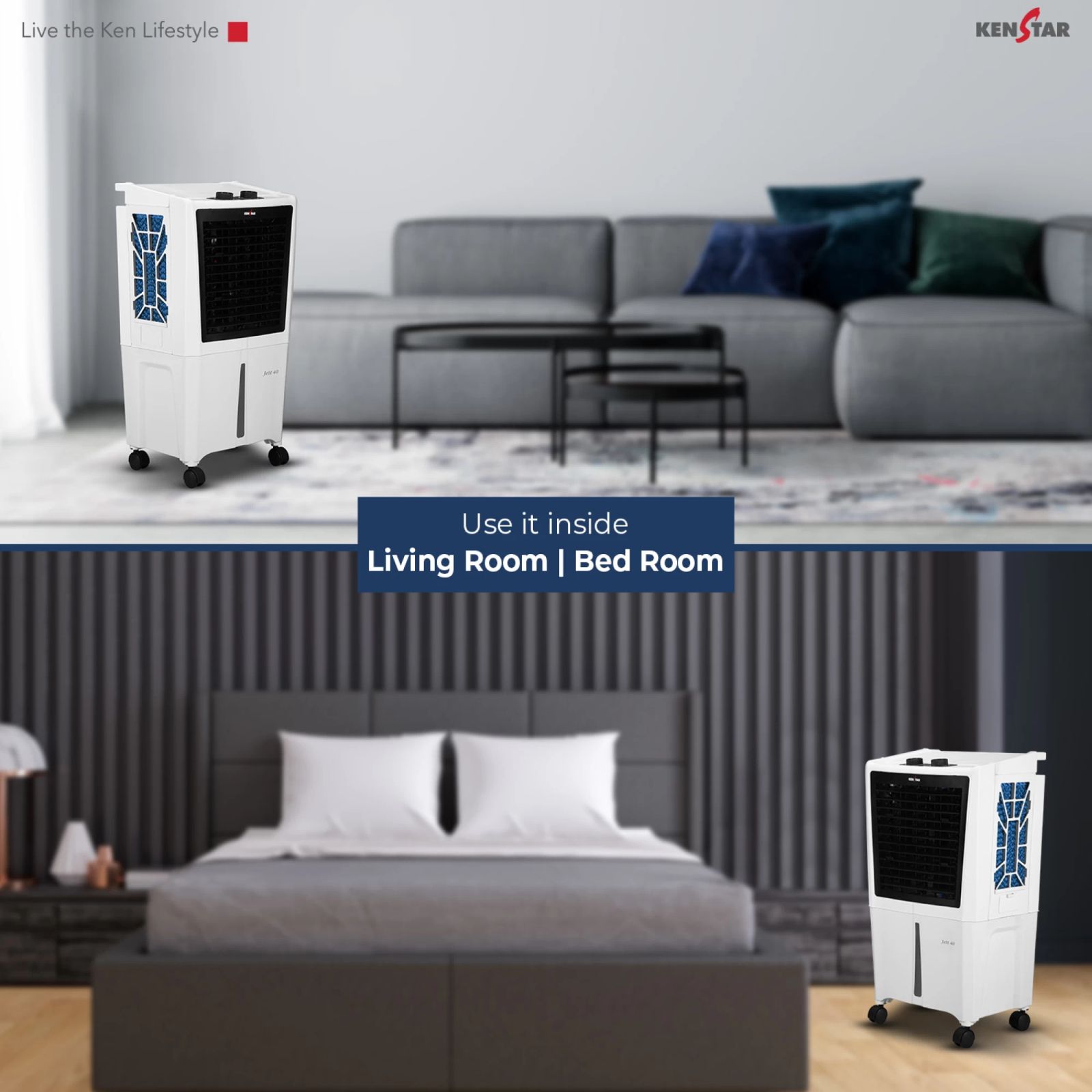 KENSTAR JETT HC 40 Litres Personal Air Cooler with Inverter Compatible (Motorised Louver Movement, White & Black) KENSTAR JETT HC 40 Litres Personal Air Cooler with Inverter Compatible (Motorised Louver Movement, White & Black)_8