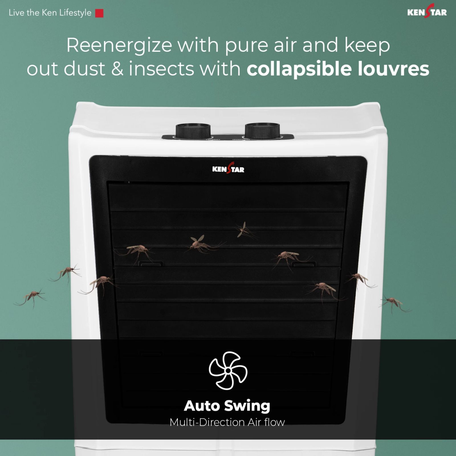 KENSTAR JETT HC 40 Litres Personal Air Cooler with Inverter Compatible (Motorised Louver Movement, White & Black) KENSTAR JETT HC 40 Litres Personal Air Cooler with Inverter Compatible (Motorised Louver Movement, White & Black)_10