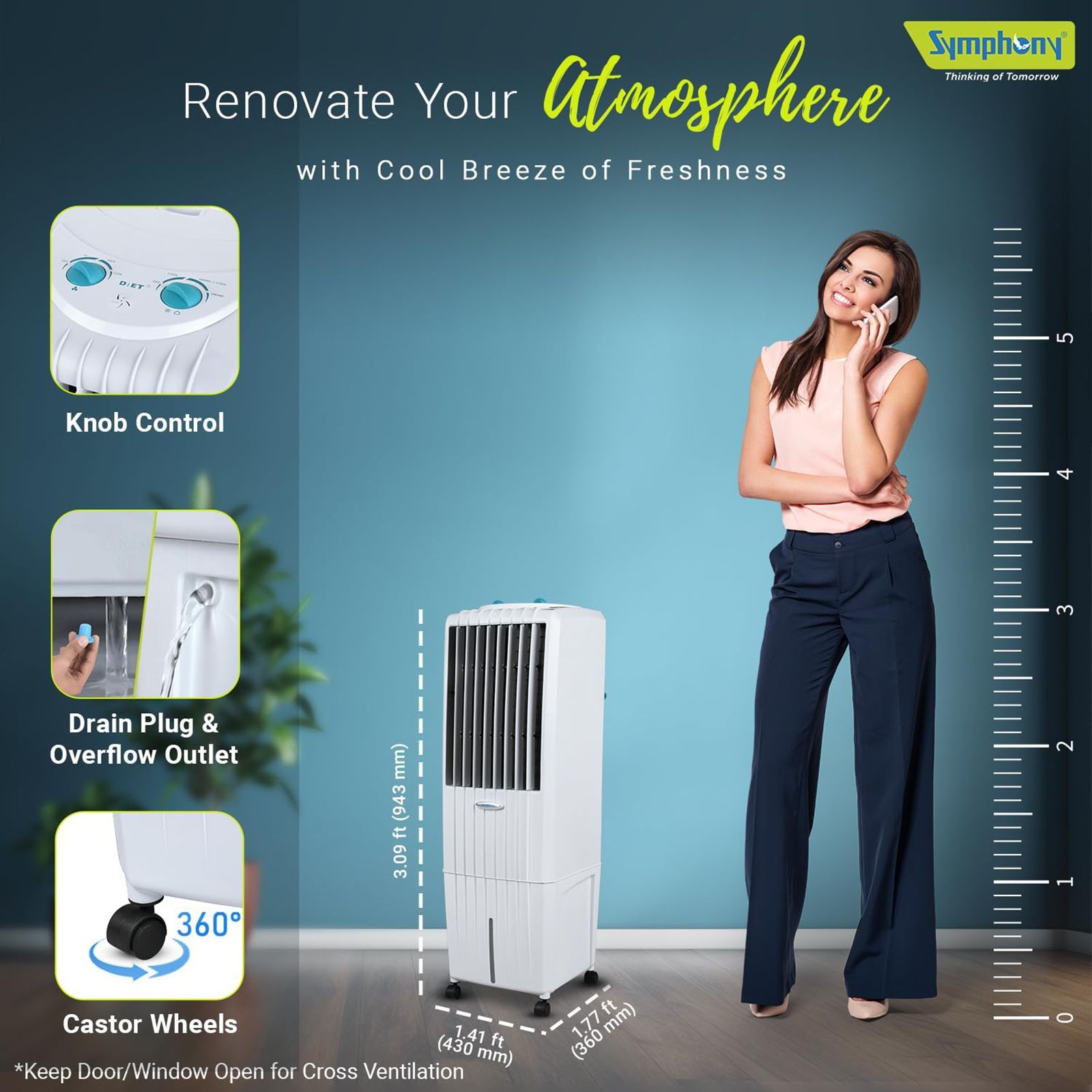 Symphony Diet 22T 22 Litres Personal Air Cooler with i-Pure Technology (Cool Flow Dispenser, White)_10