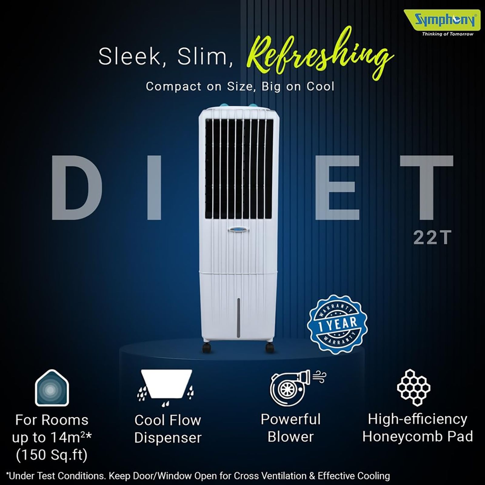 Symphony Diet 22T 22 Litres Personal Air Cooler with i-Pure Technology (Cool Flow Dispenser, White)_14