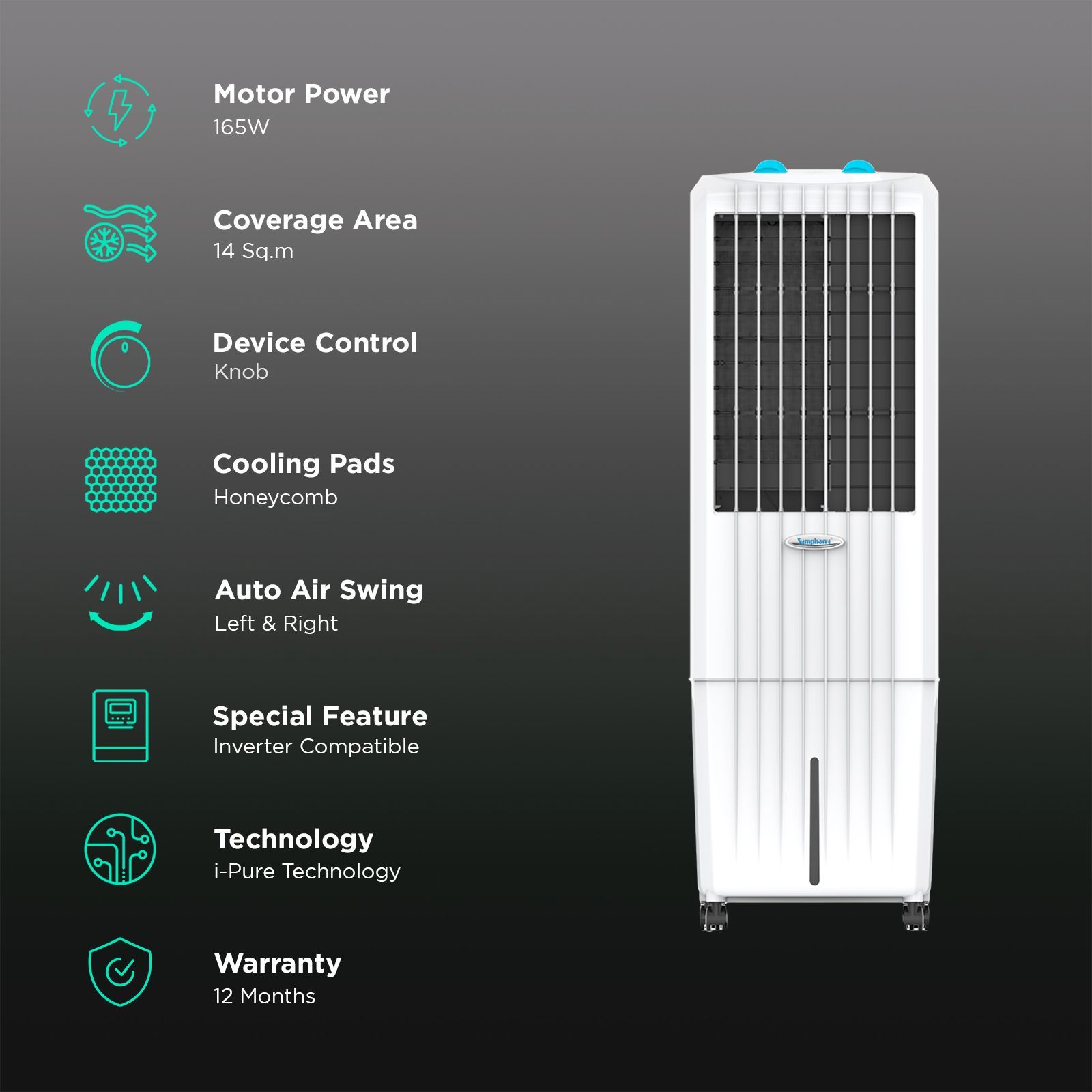 Symphony Diet 22T 22 Litres Personal Air Cooler with i-Pure Technology (Cool Flow Dispenser, White)_3
