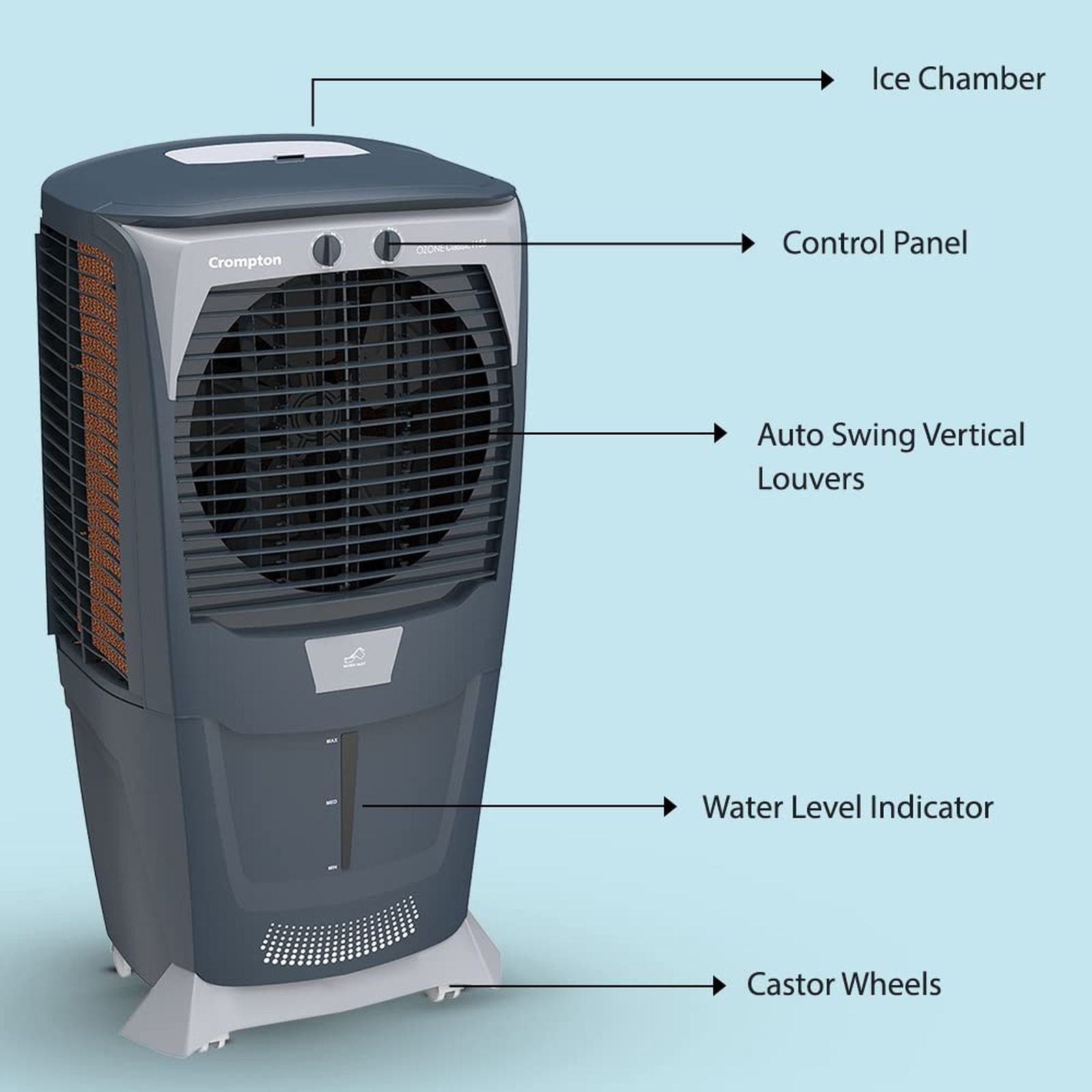 Crompton Ozone Classic H 55 Litres Desert Air Cooler with Overload Protection (Ice Chamber, Grey & White)_7