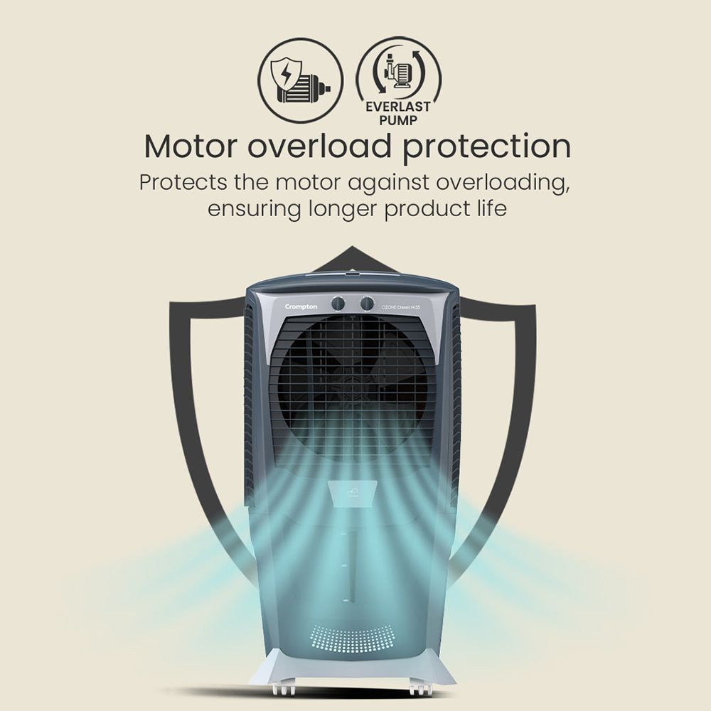 Crompton Ozone Classic H 55 Litres Desert Air Cooler with Overload Protection (Ice Chamber, Grey & White)_9
