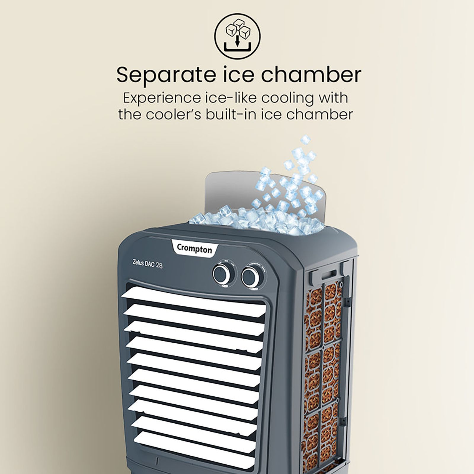 Crompton Zelus DAC 43 Litres Mini Desert Air Cooler with Everlast Pump (4-Way Air Deflection, Grey)_7