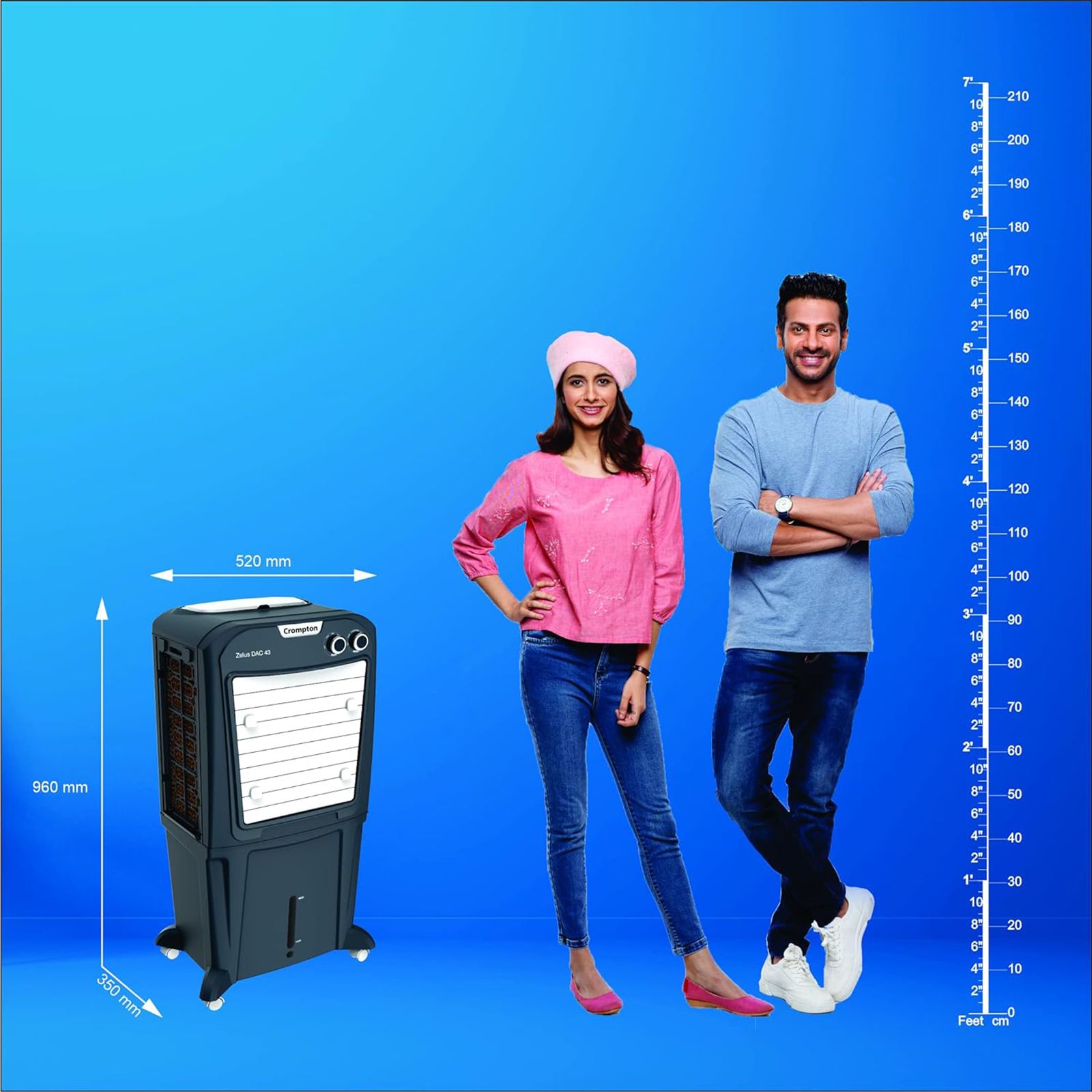 Crompton Zelus DAC 43 Litres Mini Desert Air Cooler with Everlast Pump (4-Way Air Deflection, Grey)_12