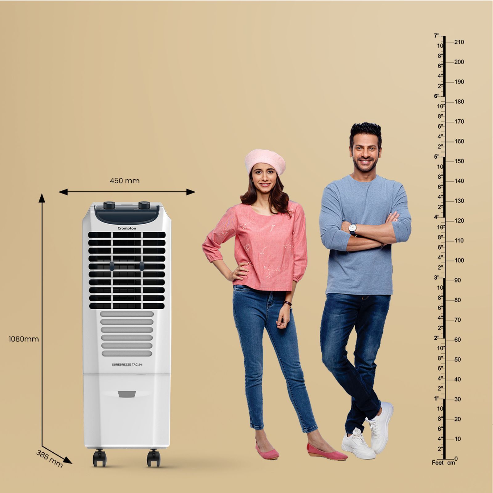 Crompton Surebreeze 34 Litres Tower Air Cooler with Overload Protection (4 Way Air Deflection, White & Black)_8