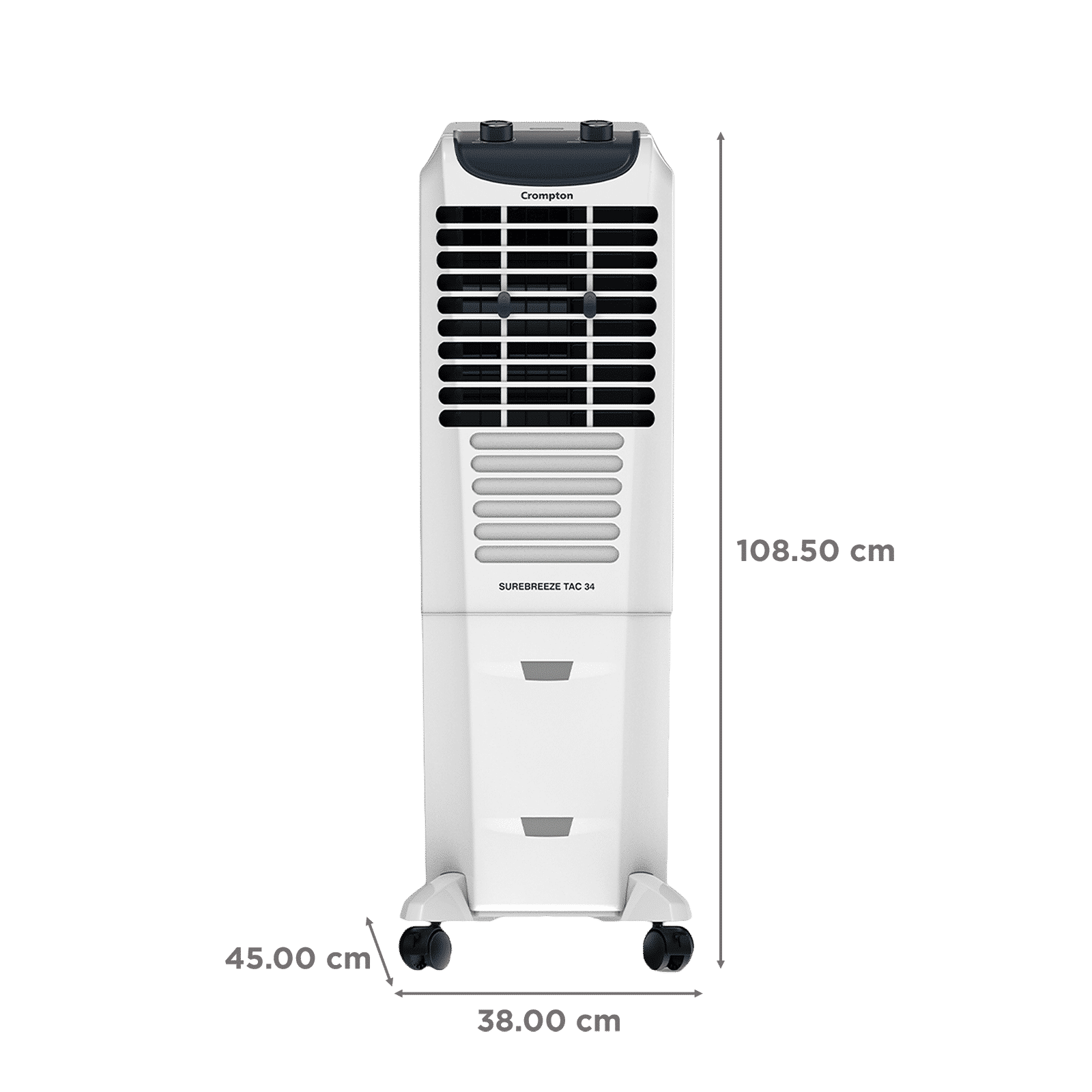 Crompton Surebreeze 34 Litres Tower Air Cooler with Overload Protection (4 Way Air Deflection, White & Black)_2