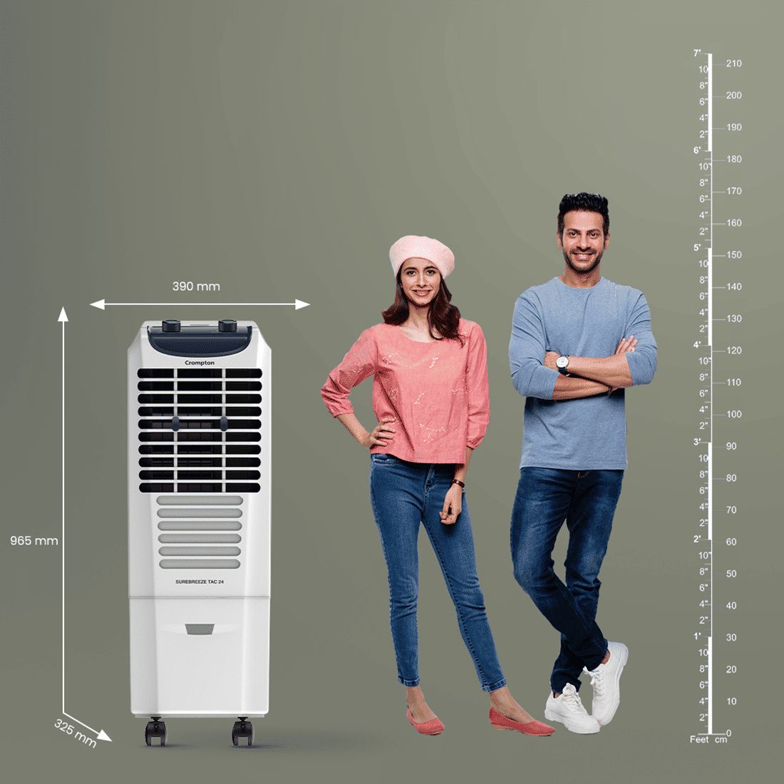 Crompton Surebreeze 24 Litres Tower Air Cooler with Overload Protection (4-Way Air Deflection, White & Black)_7